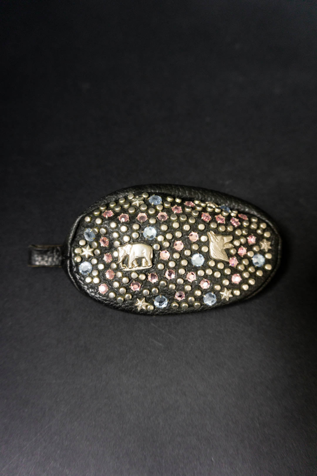 80s KOLSTER case leather rhinestones