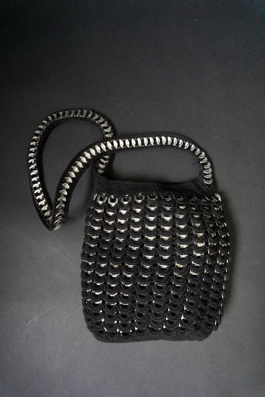 70s Bag Crochet Black