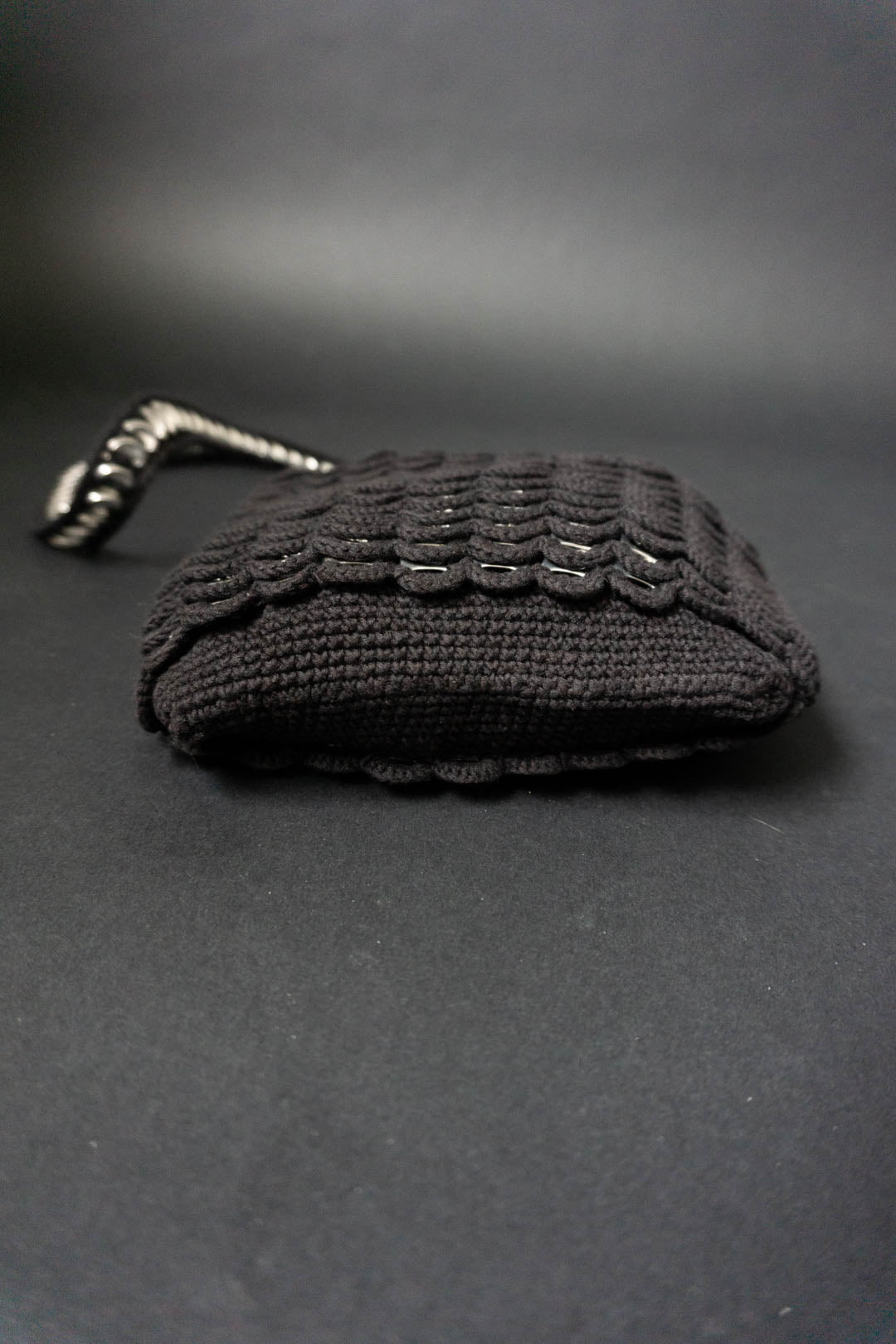 70s Bag Crochet Black