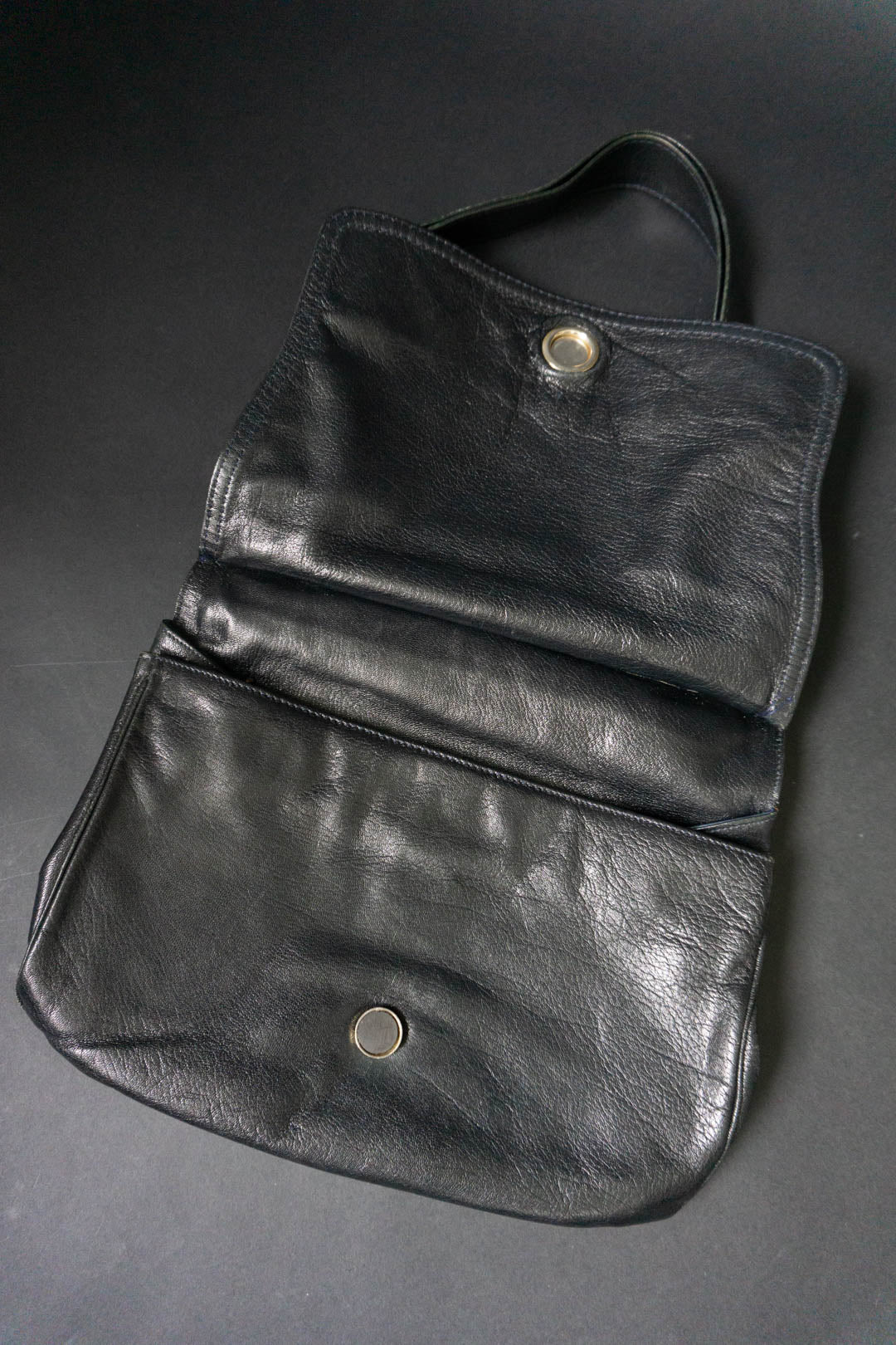 70s Tasche Leder Schwarz