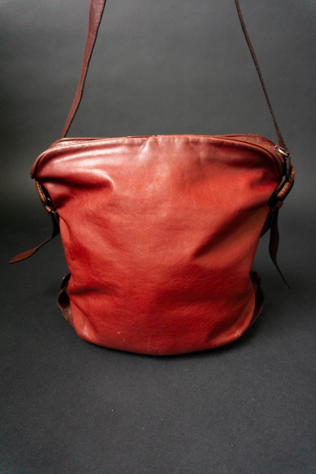 70s AIGNER leather bag red