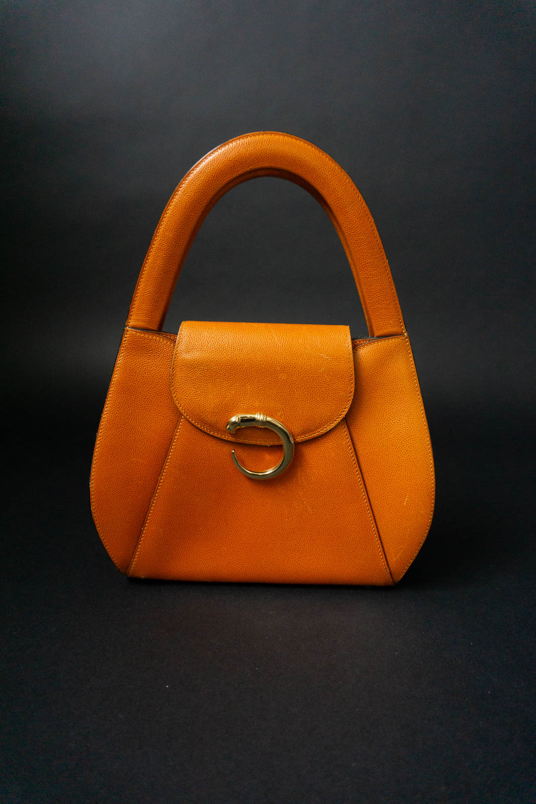 90s CARTIER Panthere Bag Gold Orange