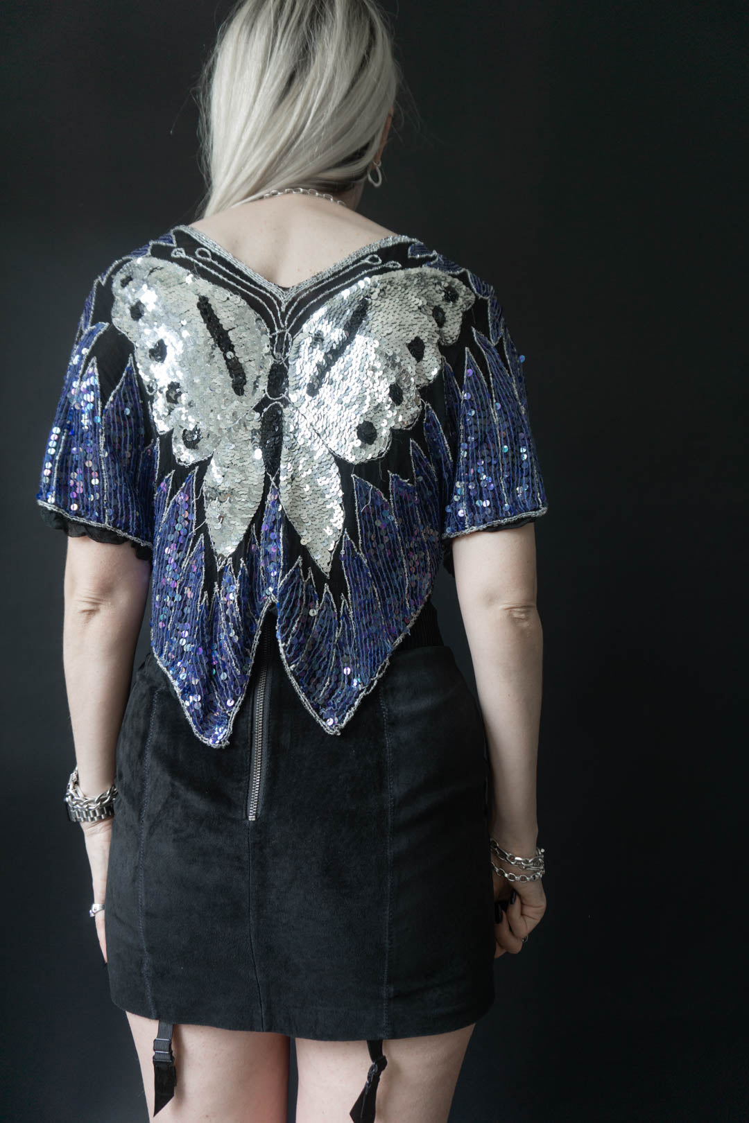 80s party top butterfly, XS–L