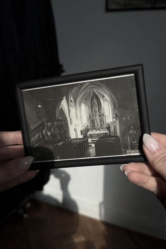 Kleiner Vintage Bilderrahmen mit Kirchenmotiv theplaincircle vintage