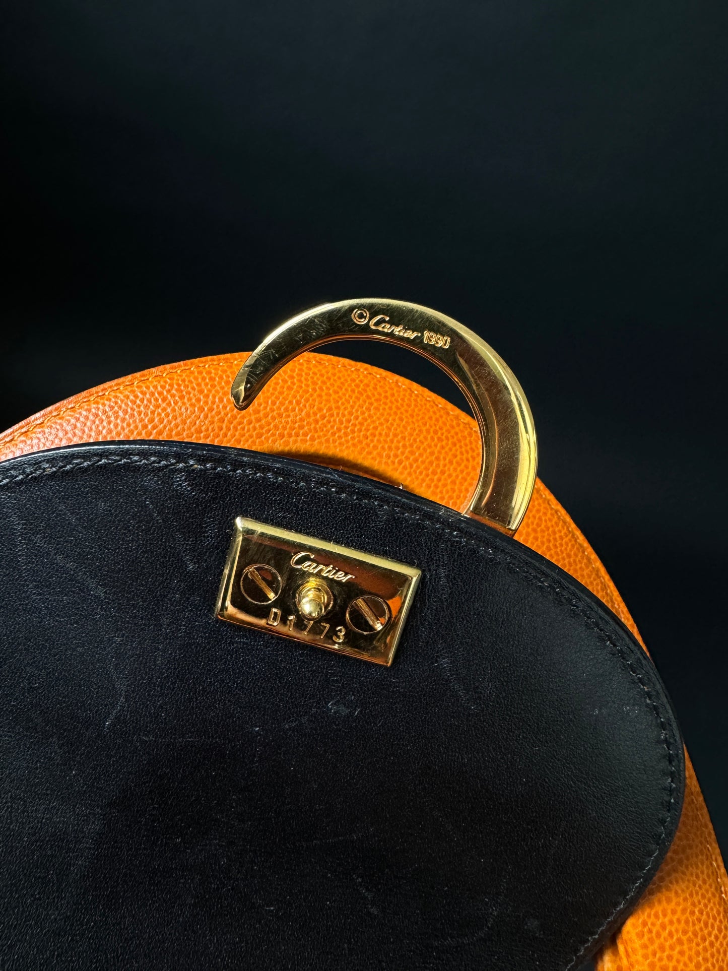 90s CARTIER Panthere Tasche Gold Orange