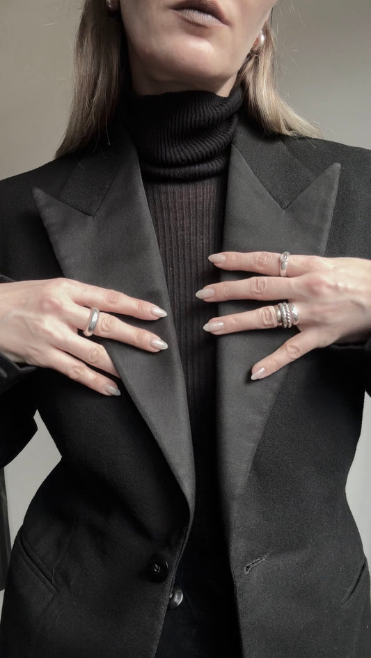 Vintage Smoking Blazer, Schwarz, S–M theplaincircle vintage