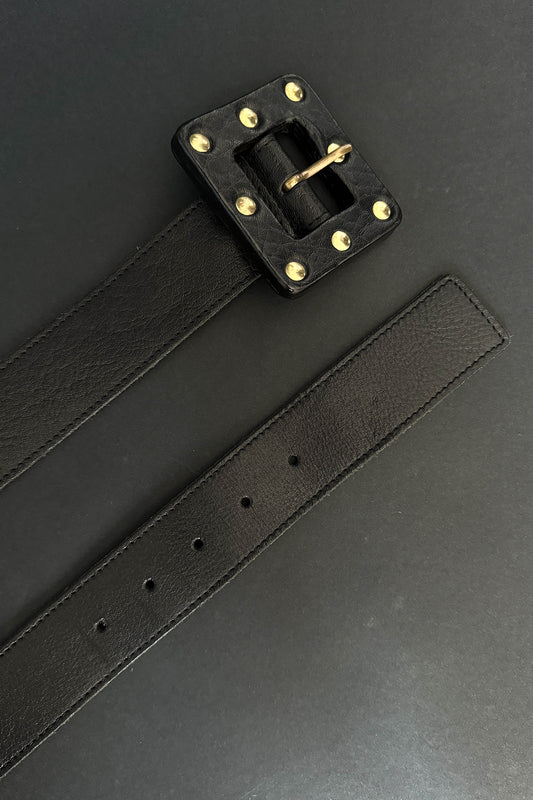 Leather belt, black, 85