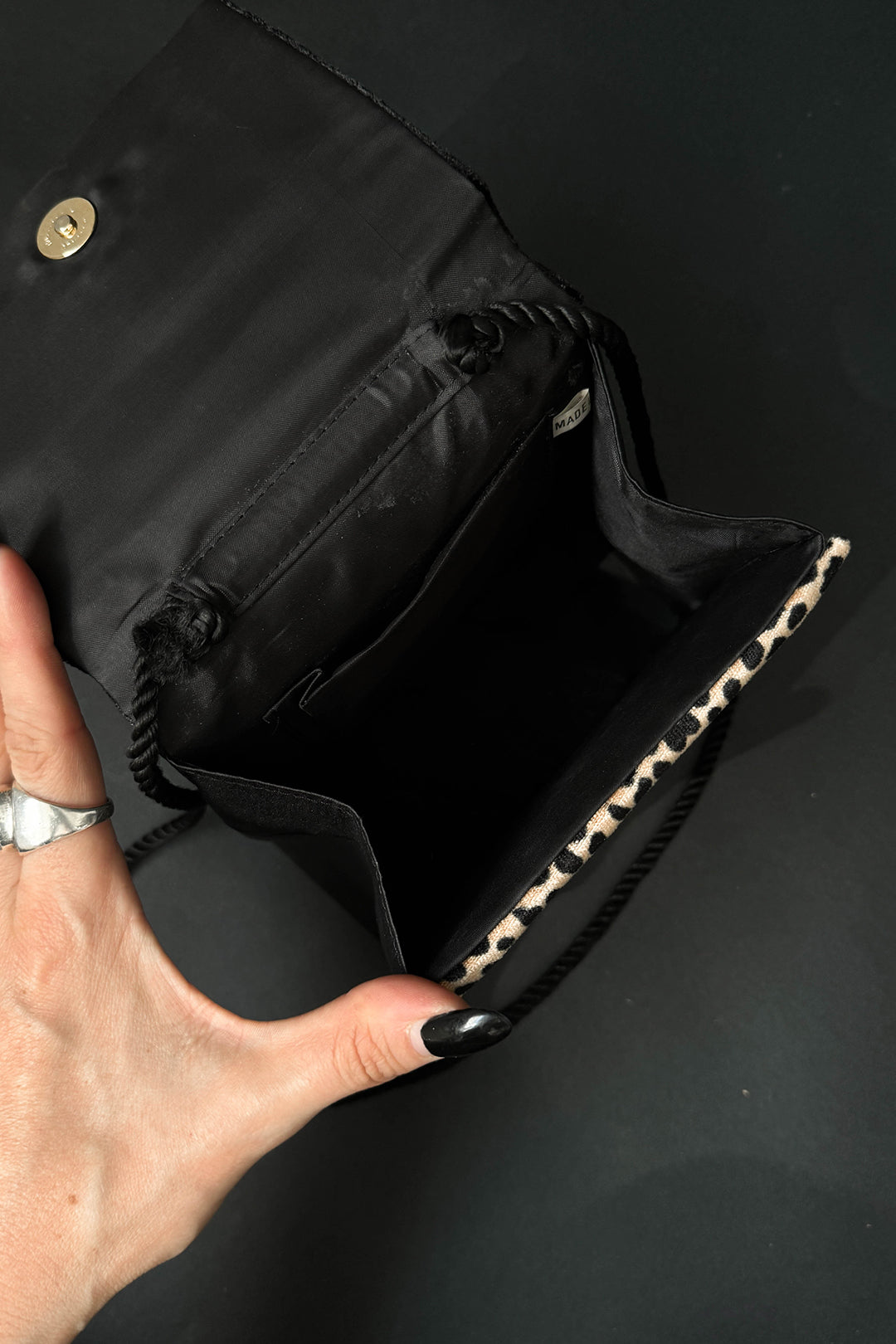 90s Gothic Tasche Samt Leo