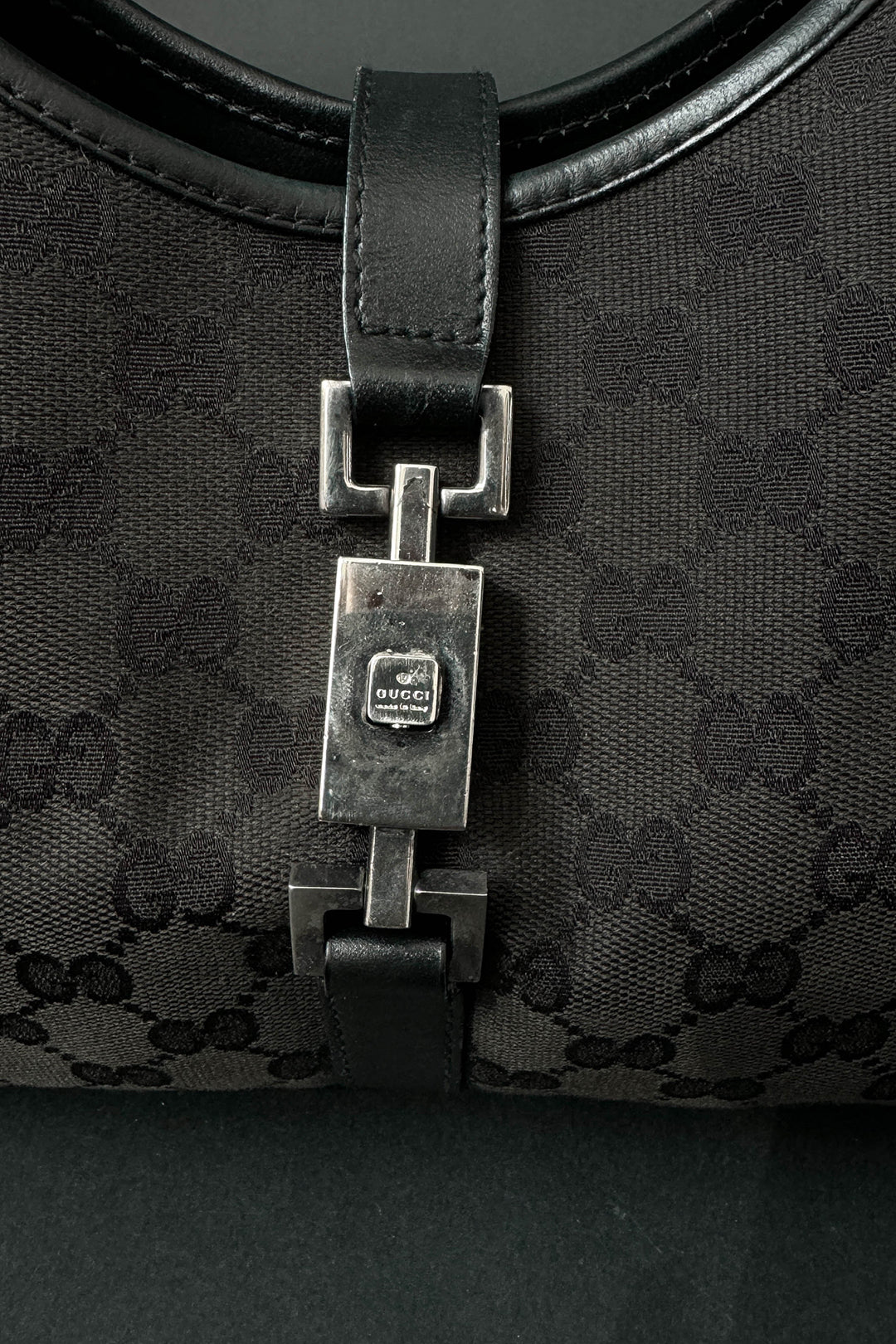 Vintage Gucci Jackie Tasche Schwarz Monogram