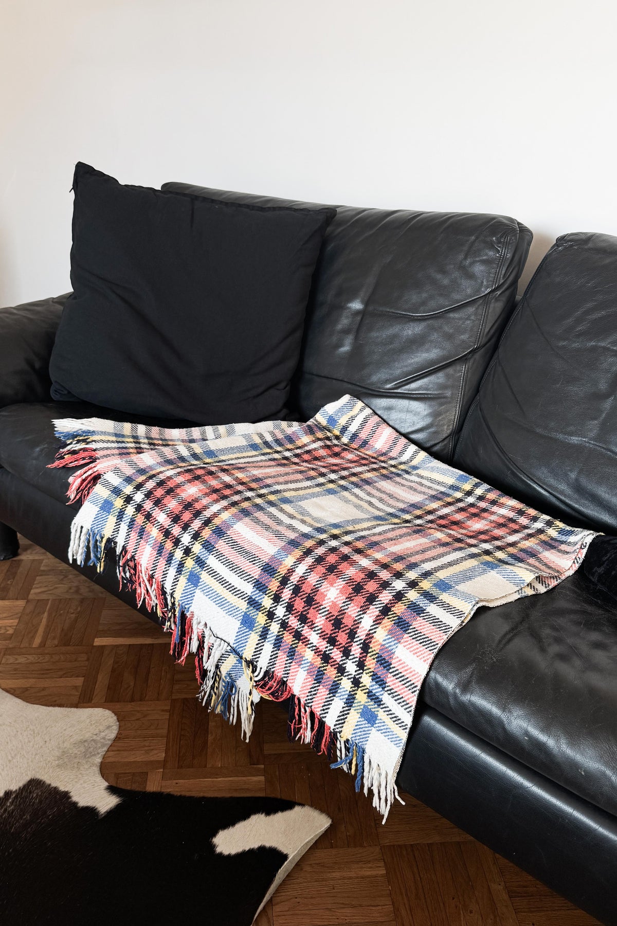 Vintage Karodecke 80er Baumwolle – Plaid Throw Sofa Decke – theplaincircle vintage