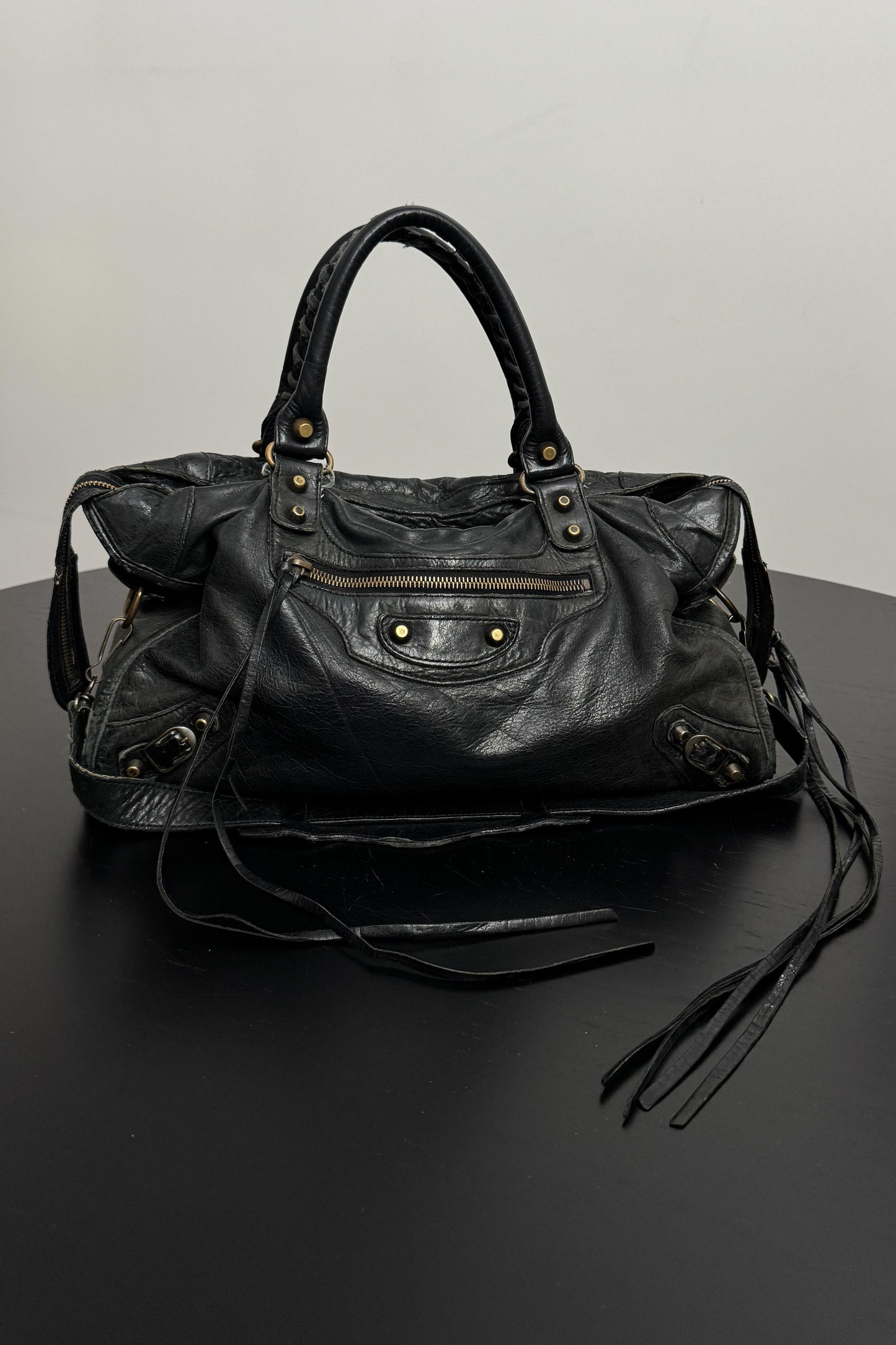 Y2K Balenciaga Motorcycle City Bag, Schwarz, Nicolas Ghesquière theplaincircle vintage