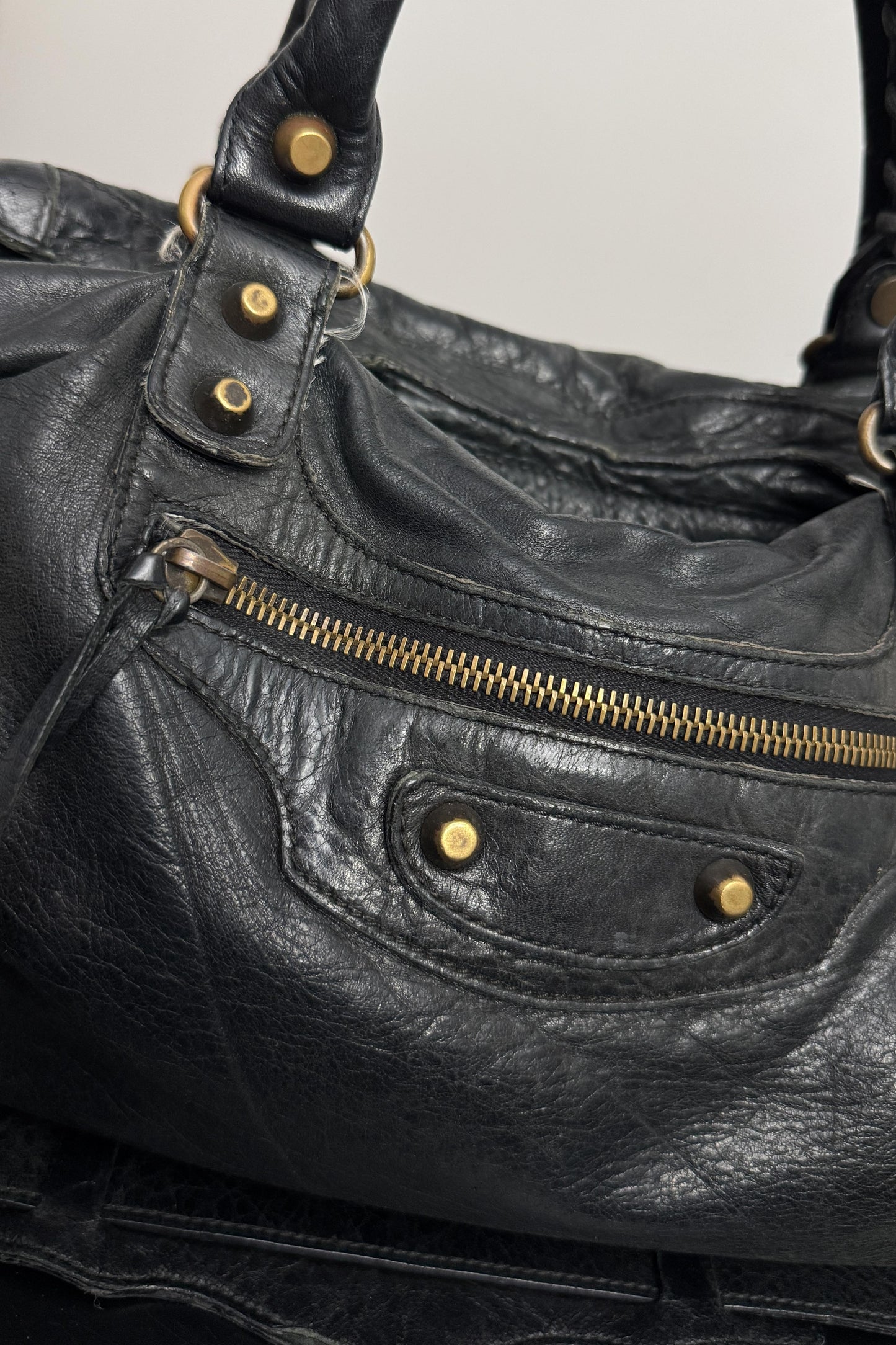 Y2K Balenciaga Motorcycle City Bag, Schwarz, Nicolas Ghesquière theplaincircle vintage