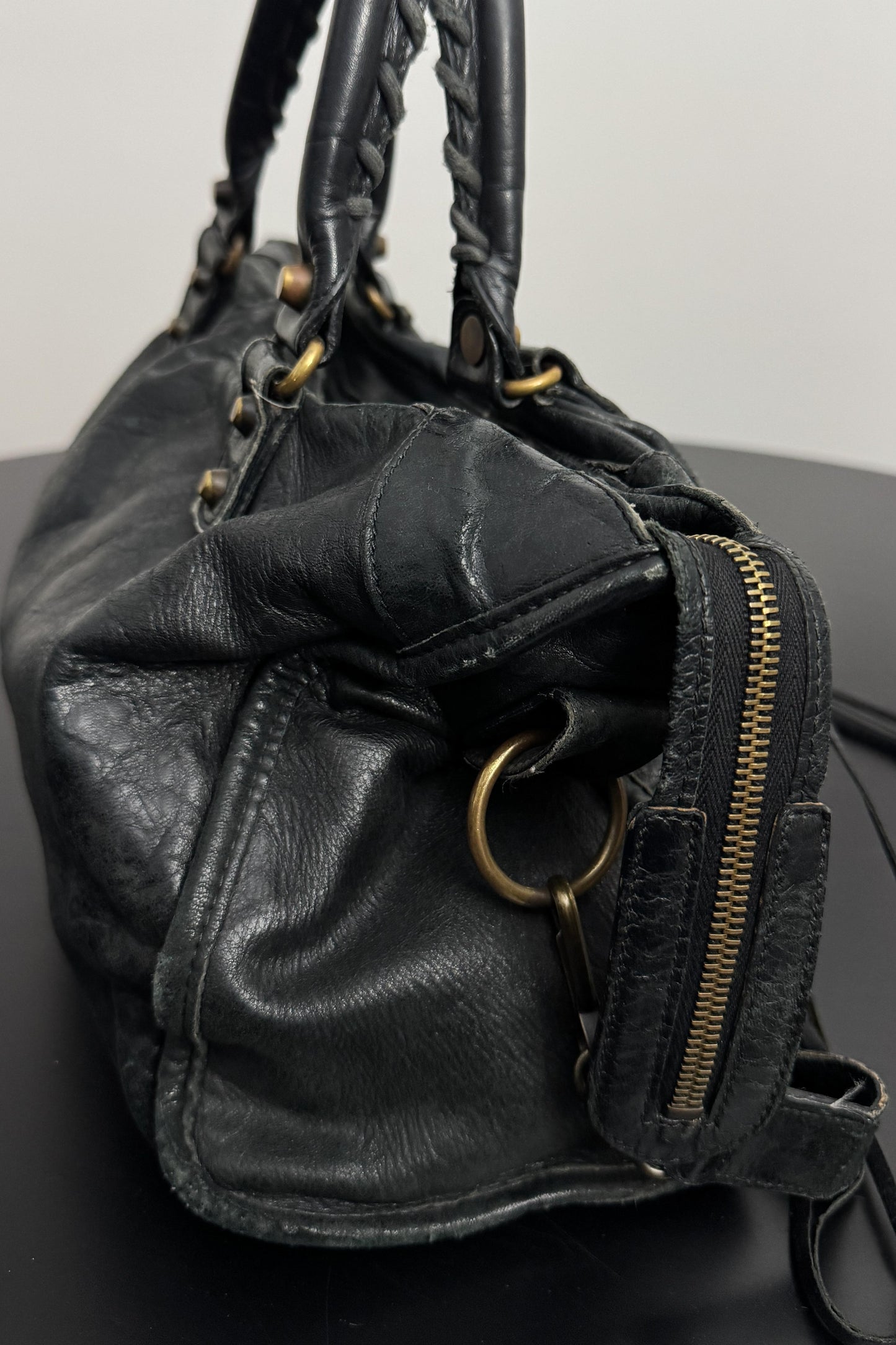 Y2K Balenciaga Motorcycle City Bag, Schwarz, Nicolas Ghesquière theplaincircle vintage