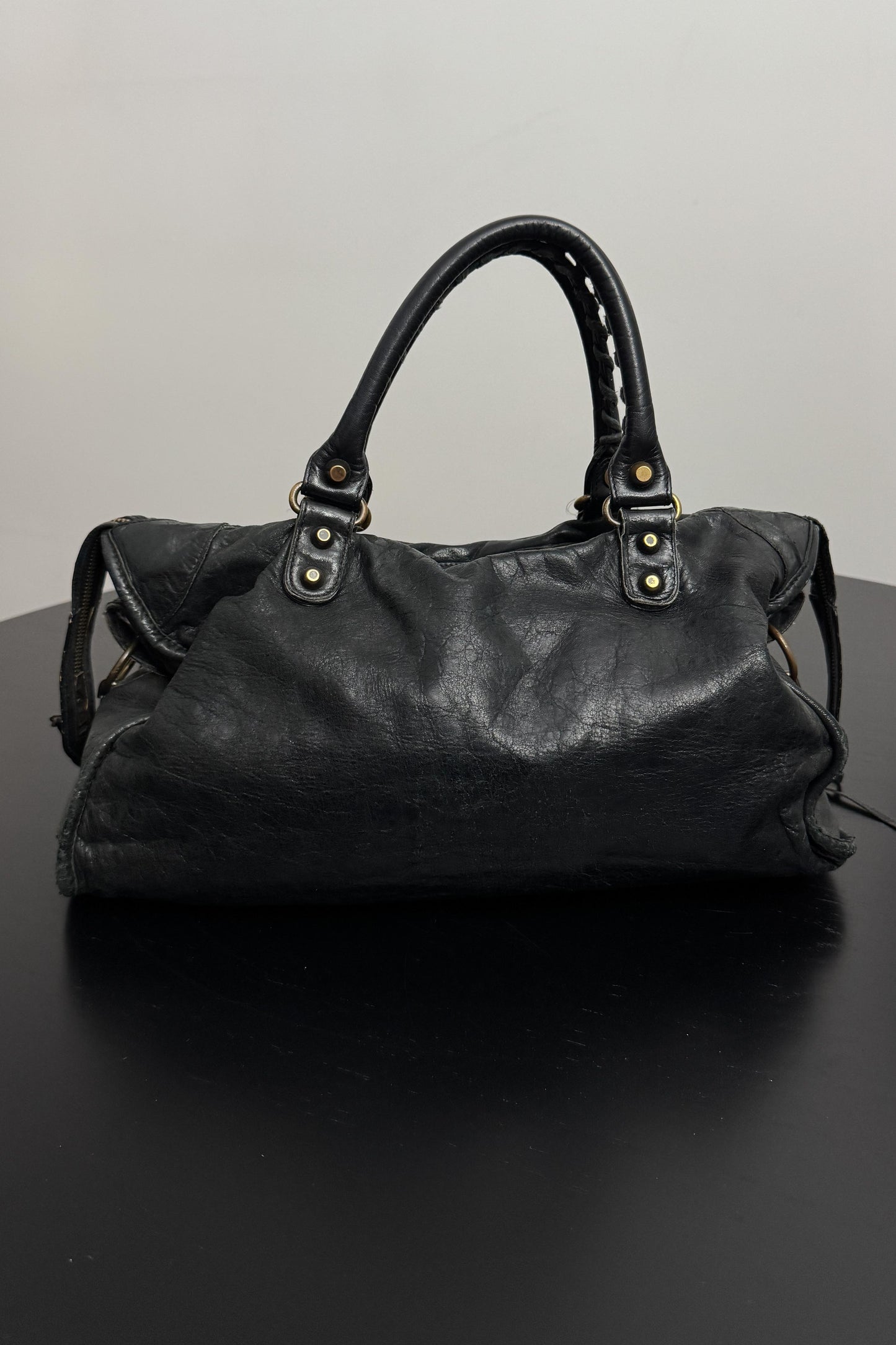 Y2K Balenciaga Motorcycle City Bag, Schwarz, Nicolas Ghesquière theplaincircle vintage