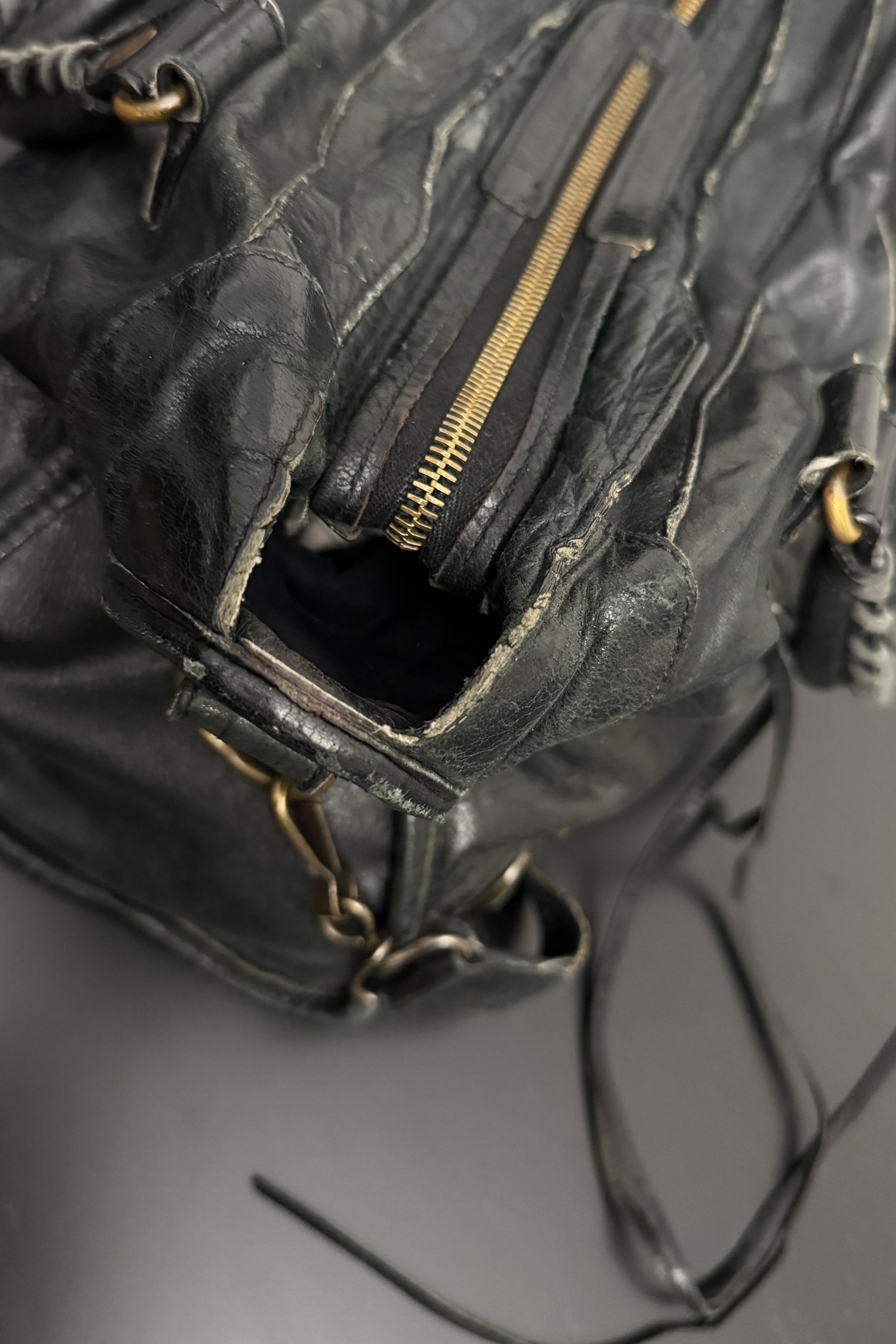 Y2K Balenciaga Motorcycle City Bag, Schwarz, Nicolas Ghesquière theplaincircle vintage