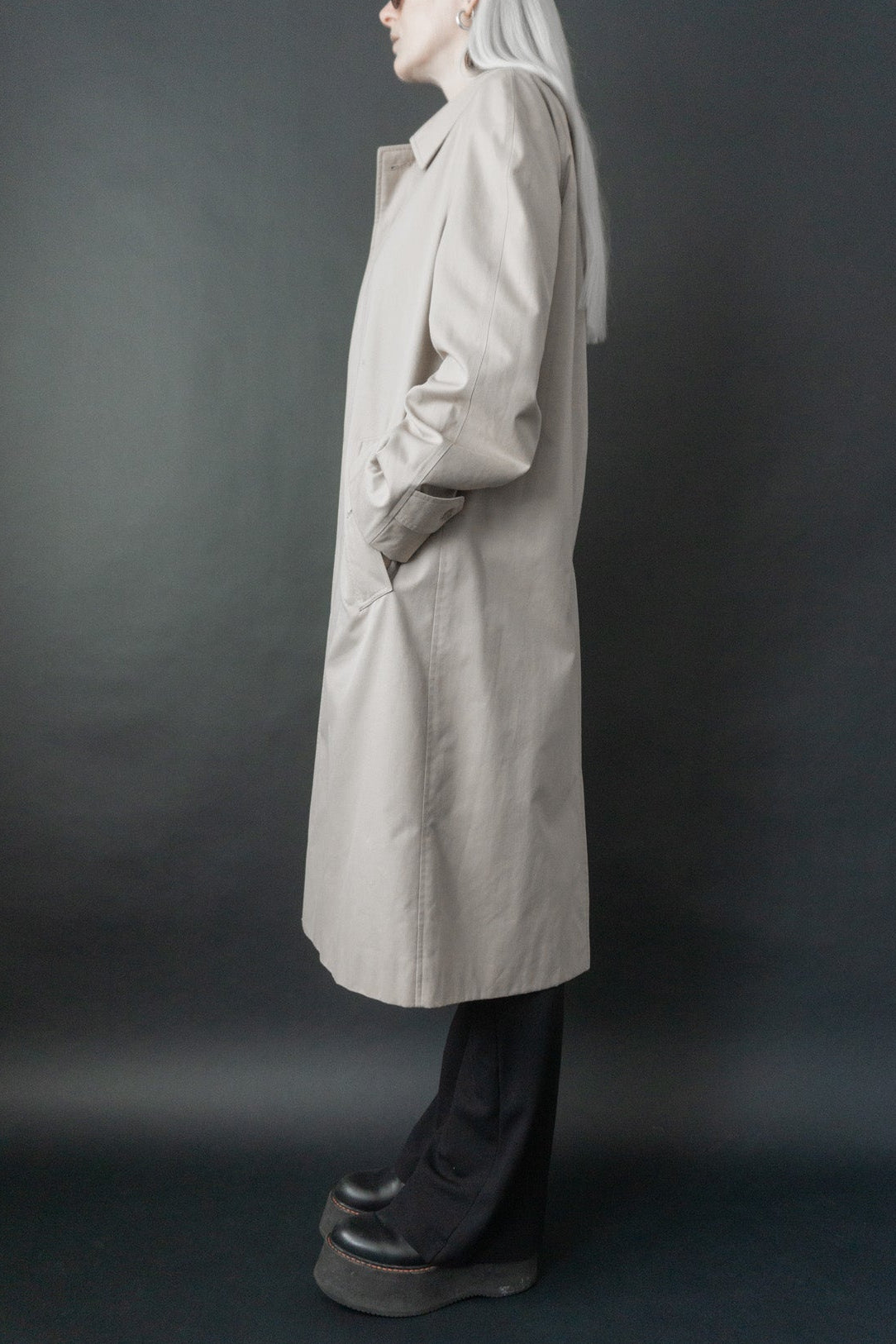 Burberrys Car Coat Beige – Vintage 80s Nova Check, M–L theplaincircle vintage