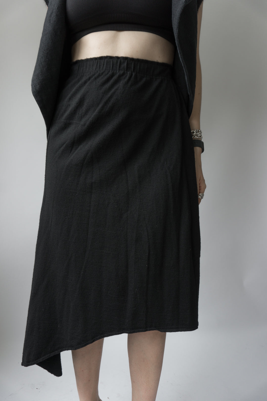 Schwarzer vintage Rock aus Wolle von Comme des Garcon