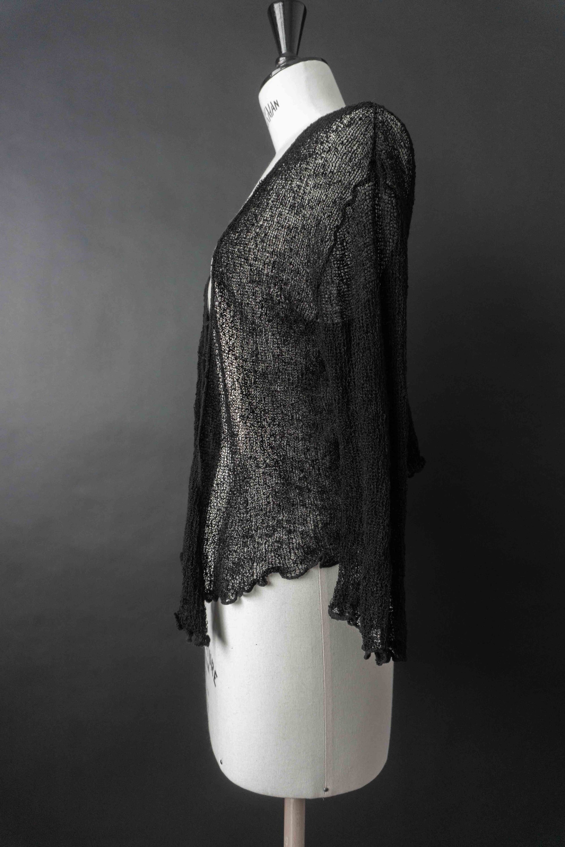 Vintage Wrap Top Schwarz, Rayon, XS–M theplaincircle vintage