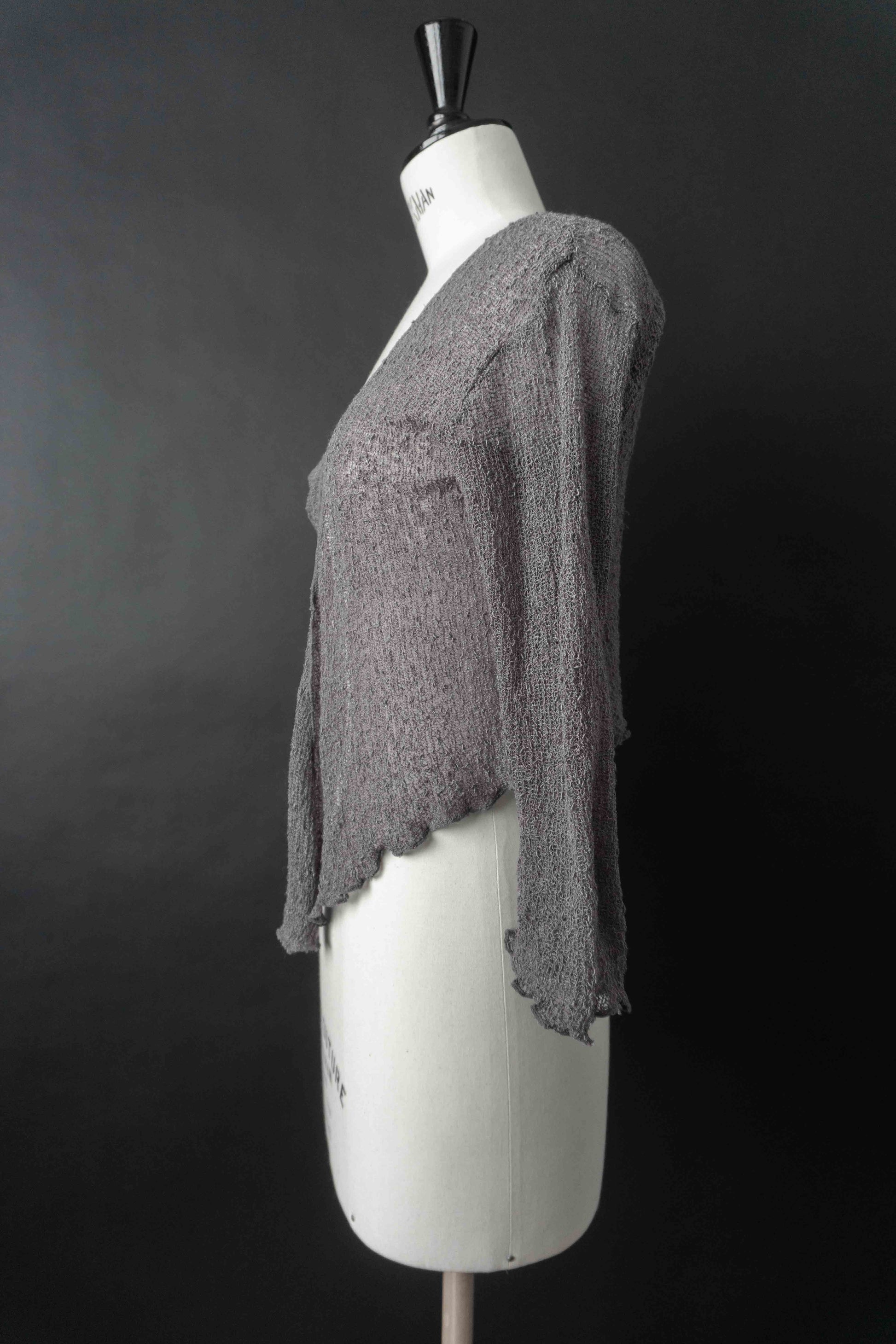 Vintage Wrap Top Grau, Viskose, XS–M theplaincircle vintage