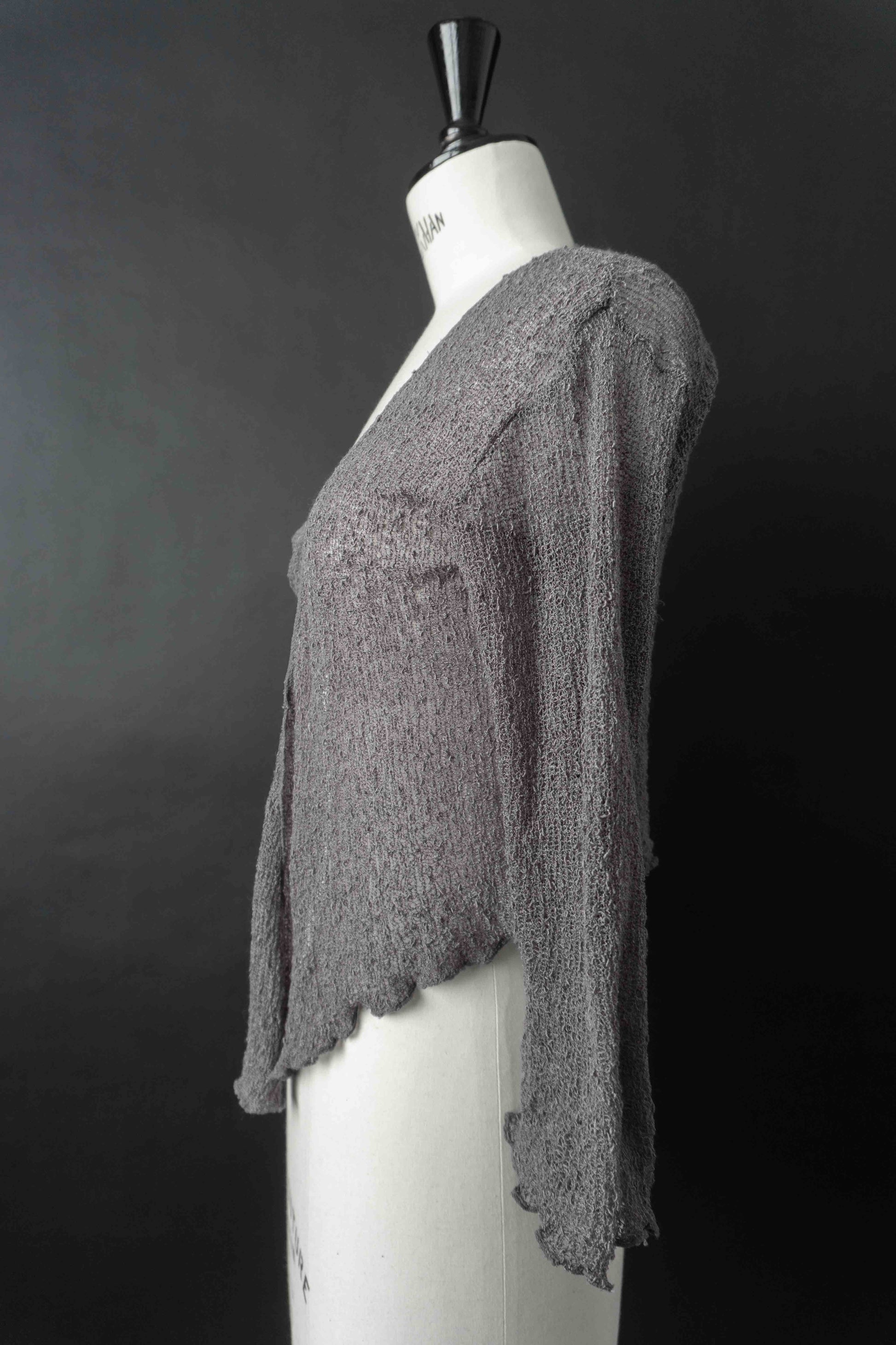 Vintage Wrap Top Grau, Viskose, XS–M theplaincircle vintage