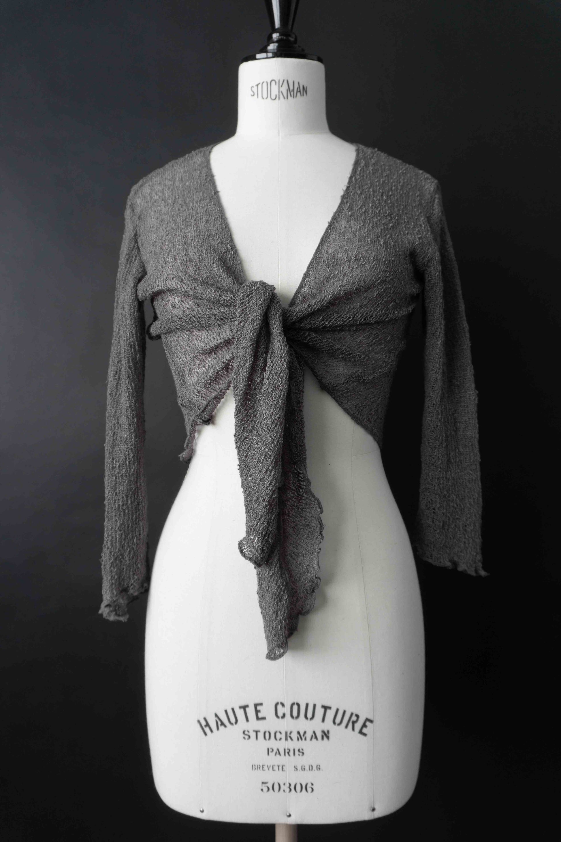 Vintage Wrap Top Grau, Viskose, XS–M theplaincircle vintage