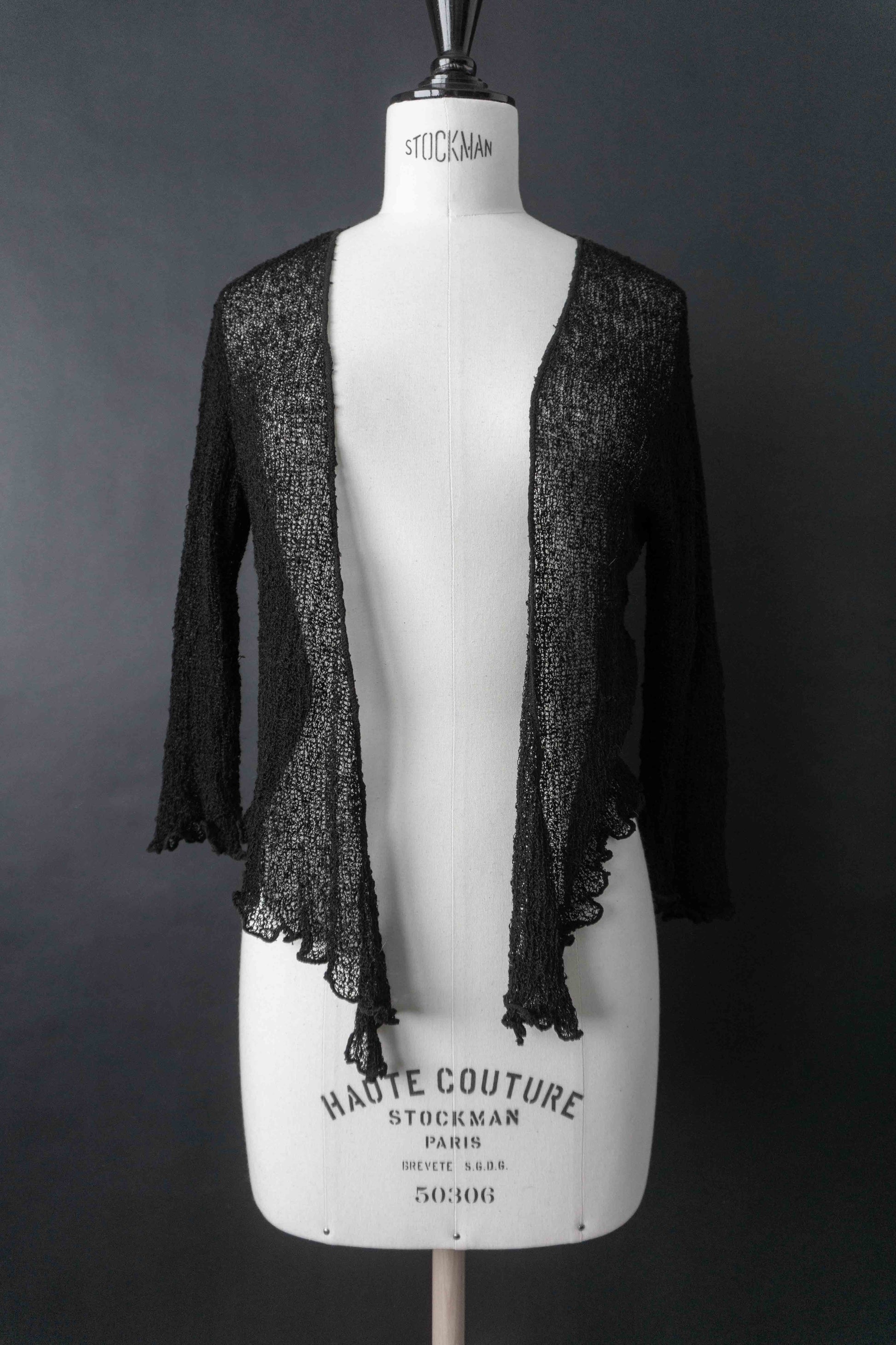 Vintage Wrap Top Schwarz, Rayon, XS–M theplaincircle vintage
