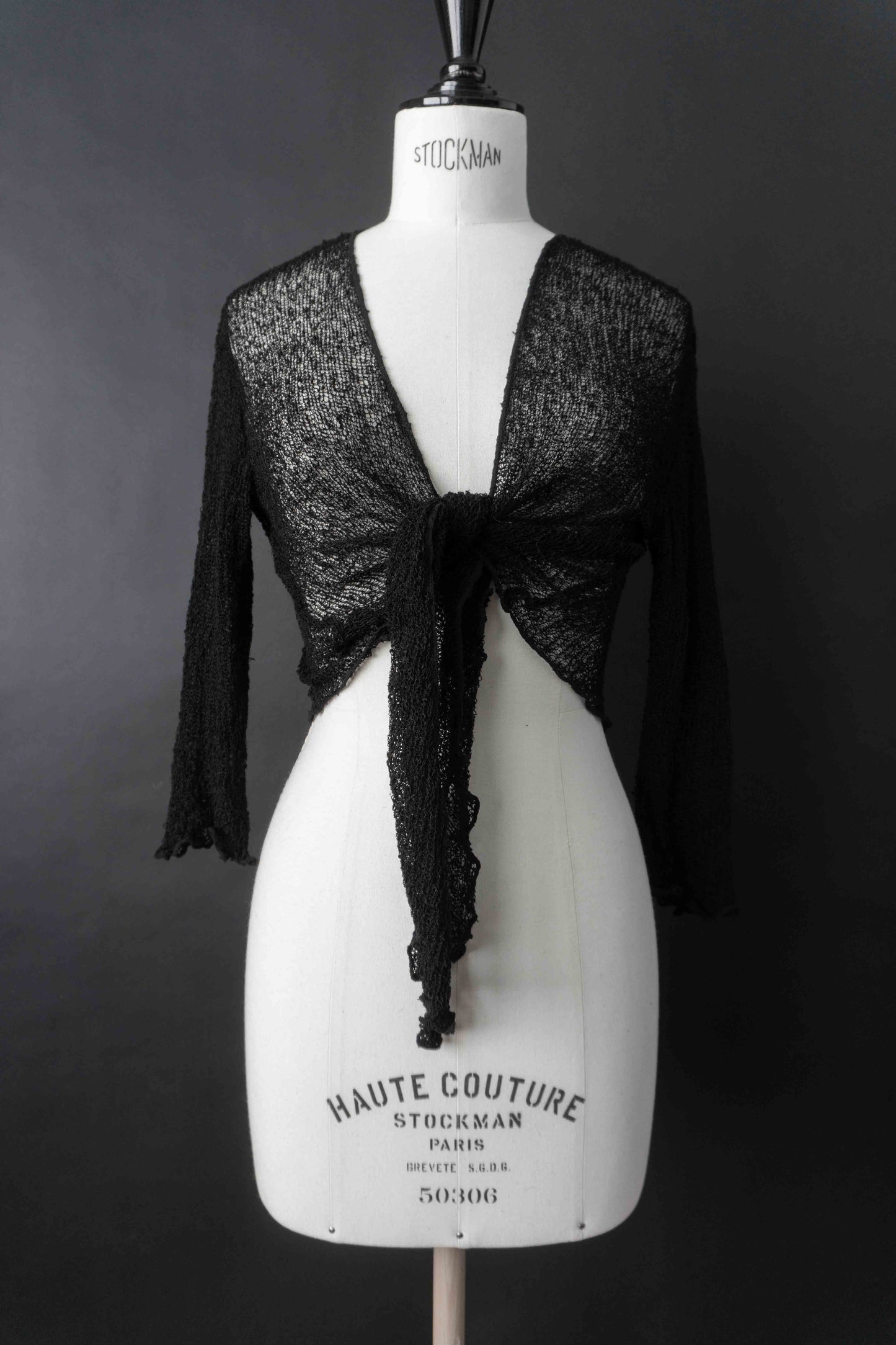 Vintage Wrap Top Schwarz, Rayon, XS–M theplaincircle vintage