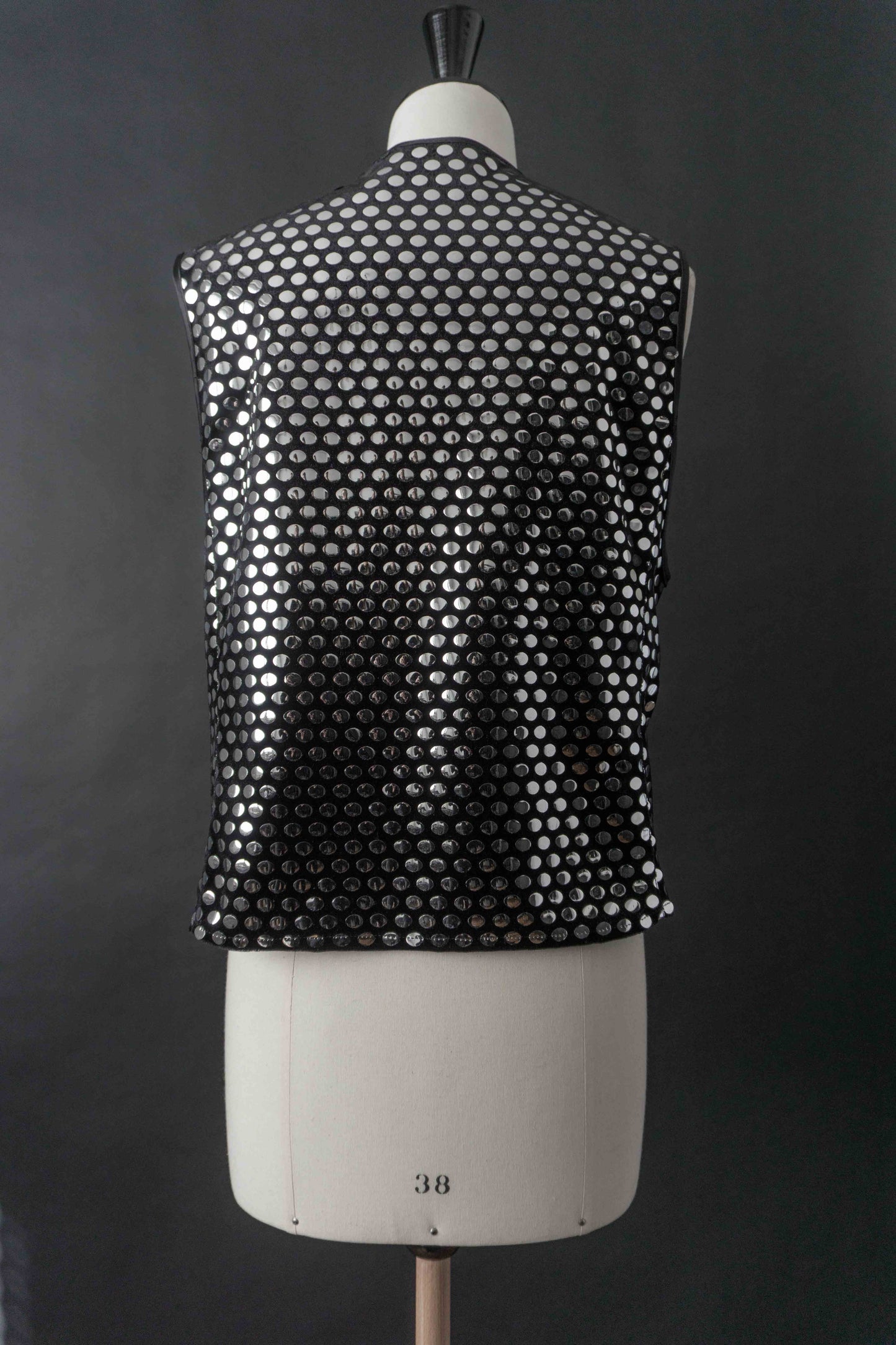 Vintage 80s Statement Weste, Spiegelplättchen, M–L theplaincircle vintage