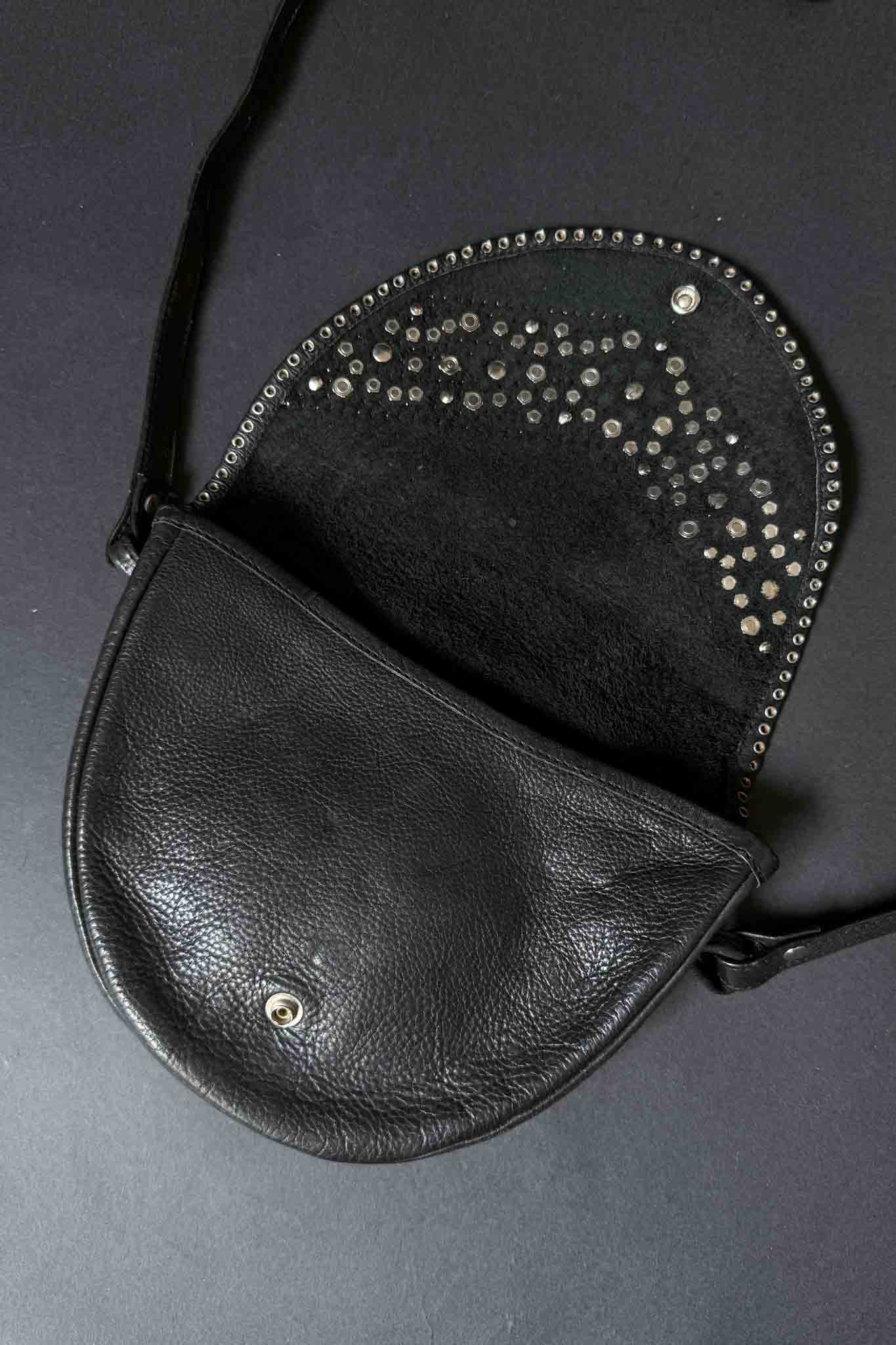 Kolster Halfmoon Bag mit blauen Strasssteinen & silberner Hardware