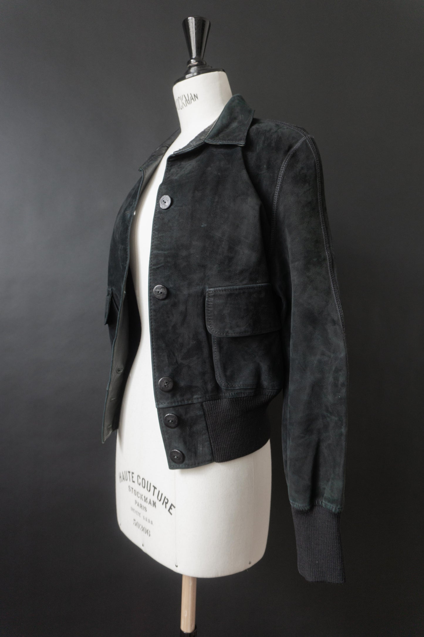 Vintage Nubukleder Jacke, Lederjacke Midnight 70s/80s, XS–M theplaincircle vintage