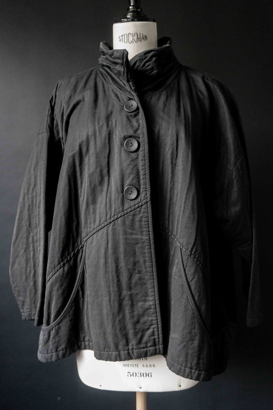 Oversized Avantgarde Jacke schwarz – Batwing Schnitt Vintage Unikat, M–XL theplaincircle vintage