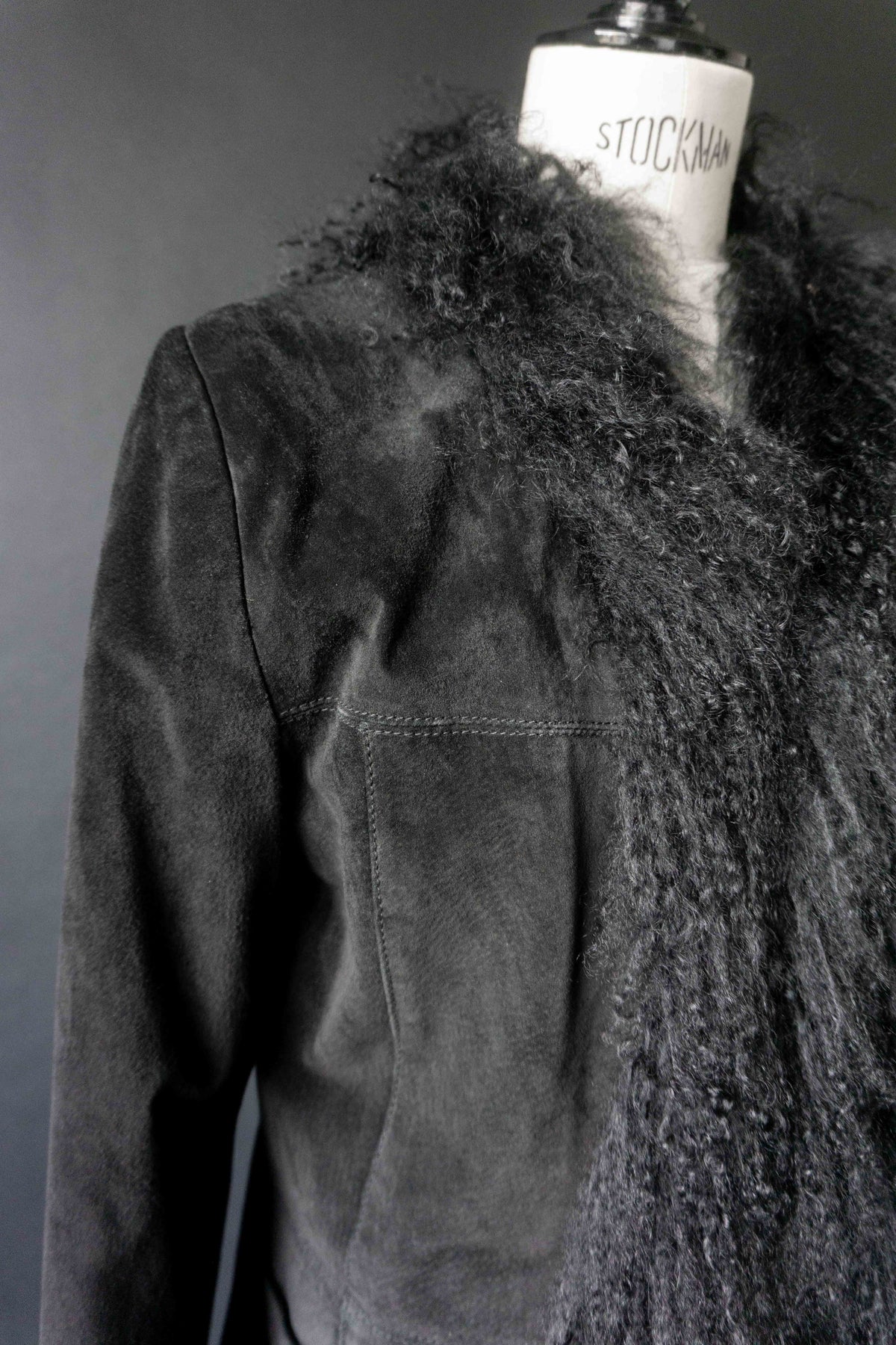 Vintage 90s Pennylane Ledermantel, Shearling, S–M