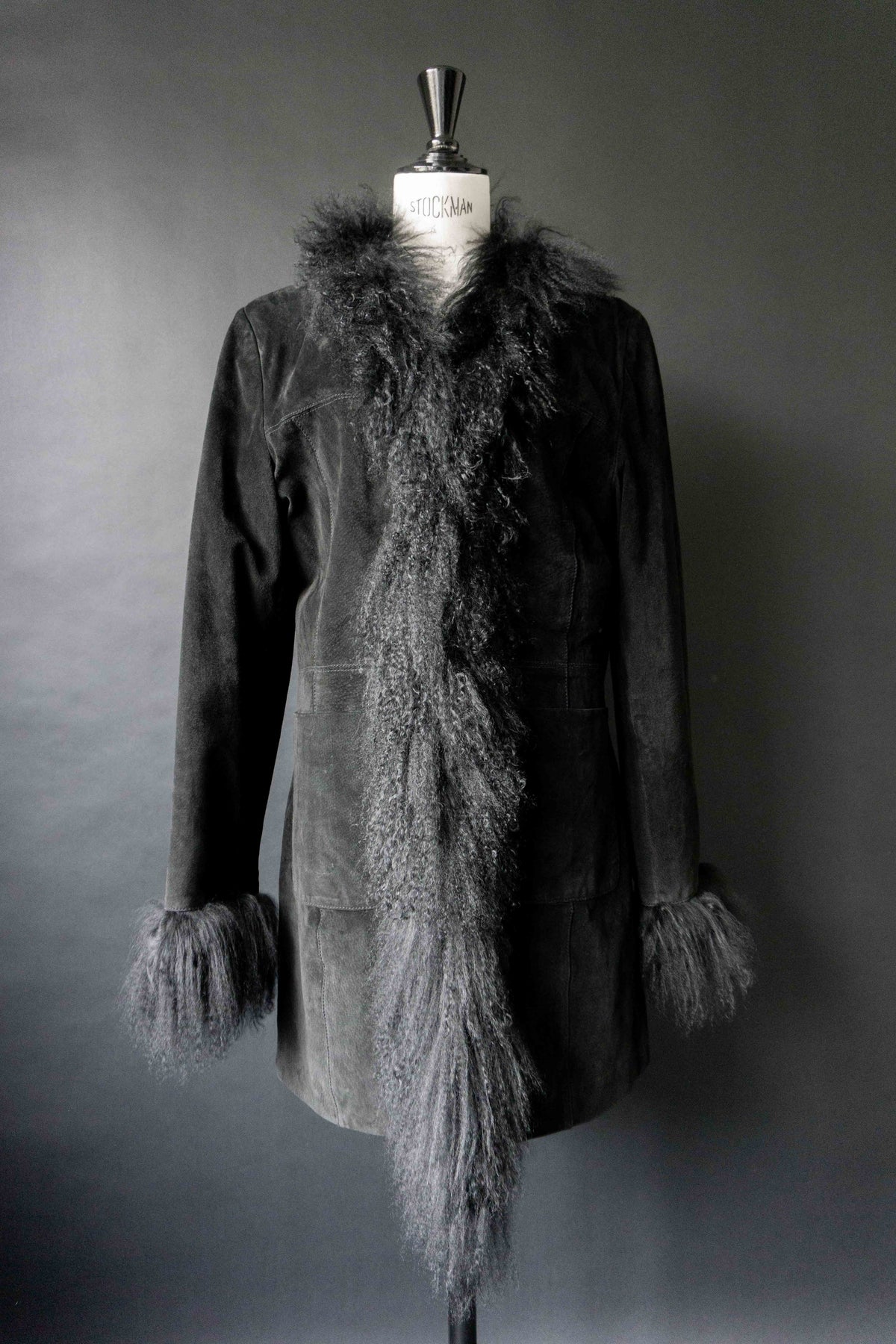 Vintage 90s Pennylane Ledermantel, Shearling, S–M