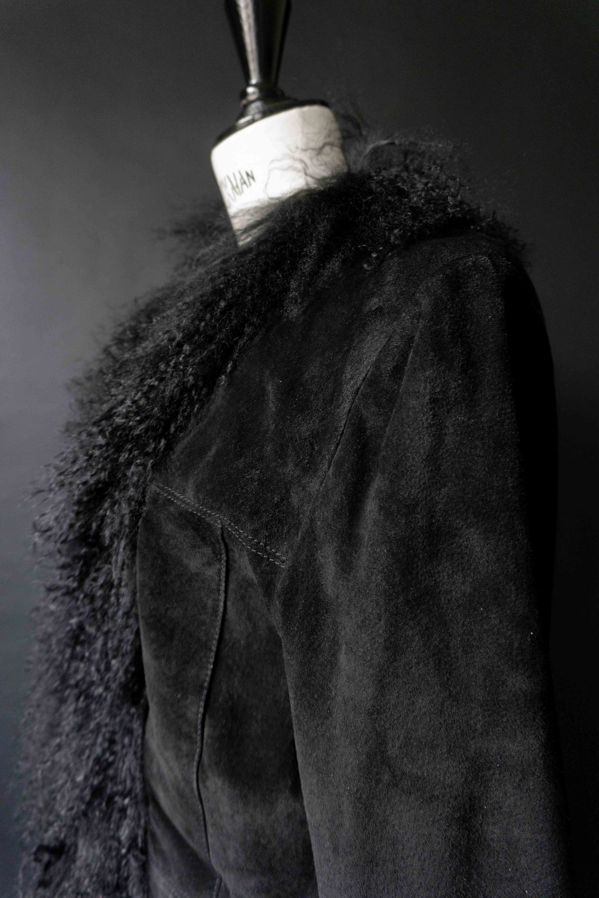 Vintage 90s Pennylane Ledermantel, Shearling, S–M