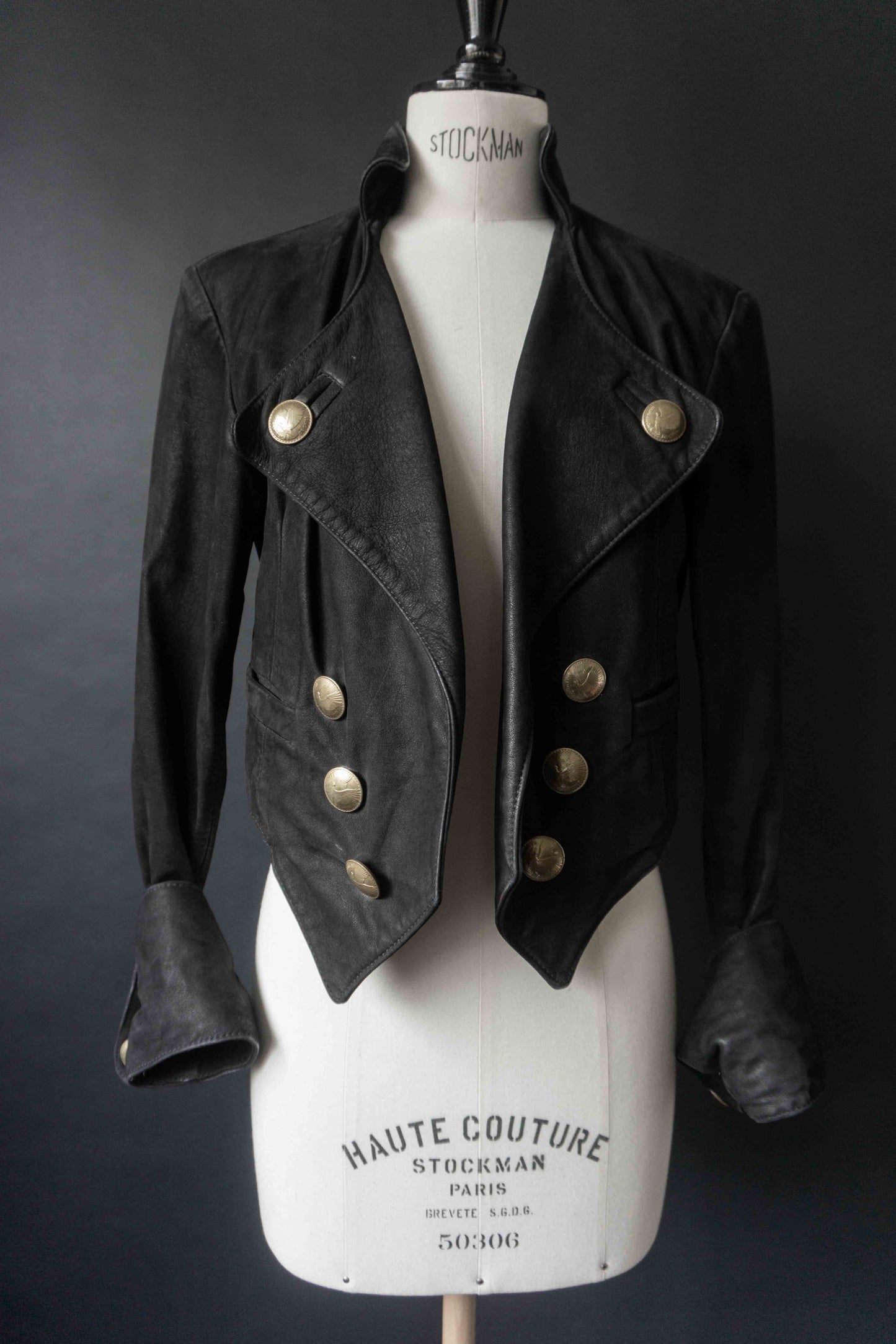 Vintage Pyrate Style Lederjacke Schwarz, S–M theplaincircle vintage