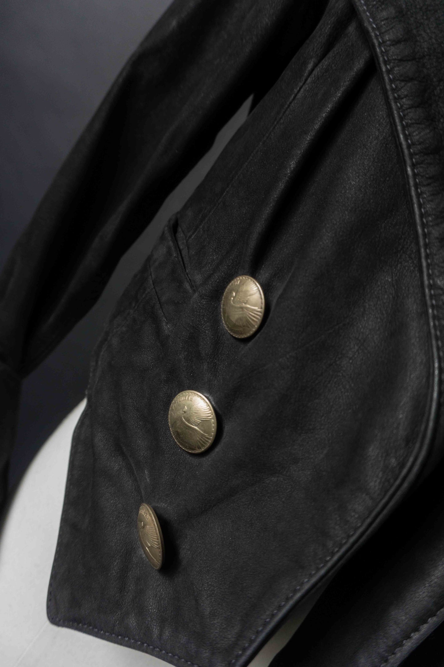 Vintage Pyrate Style Lederjacke Schwarz, S–M theplaincircle vintage