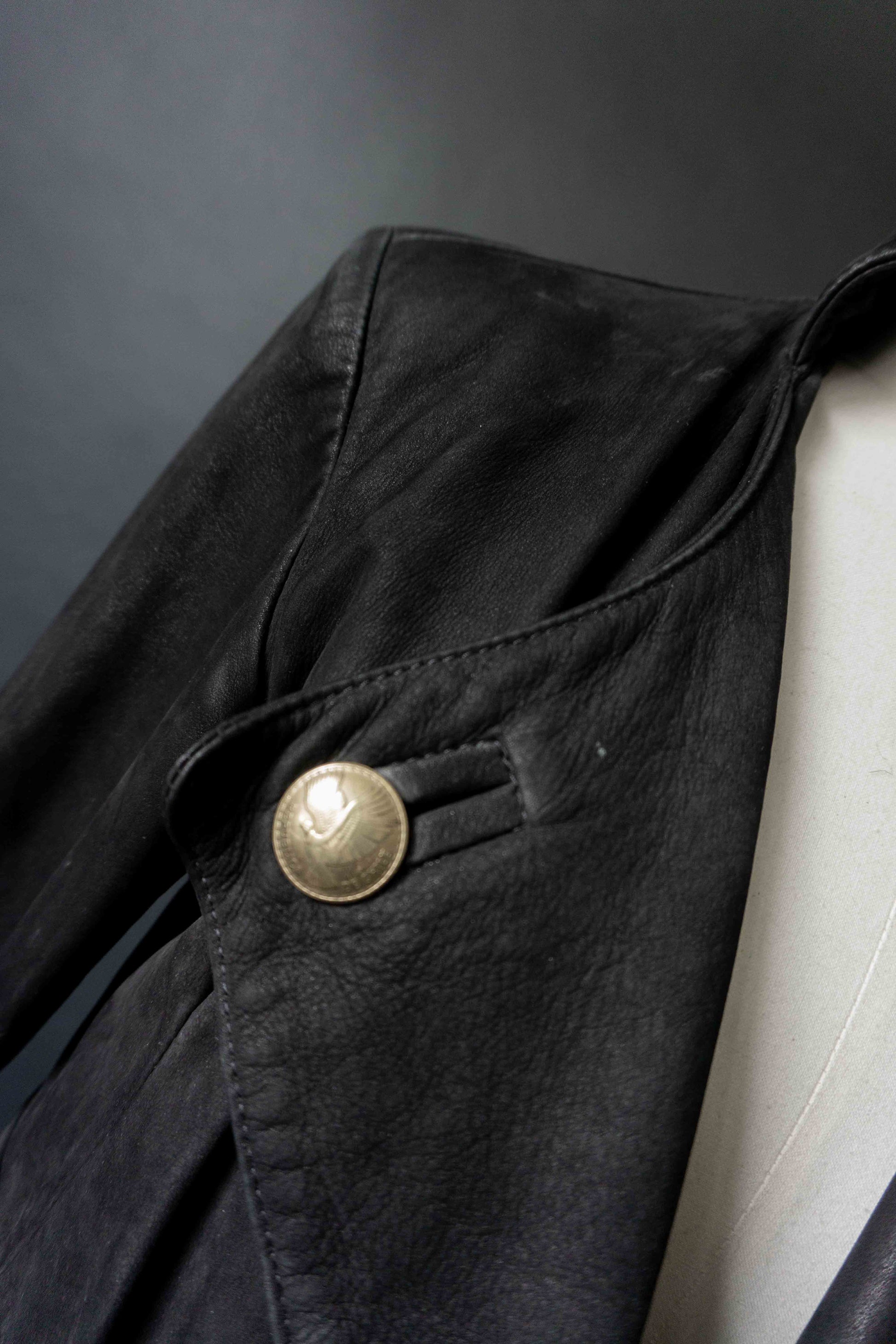 Vintage Pyrate Style Lederjacke Schwarz, S–M theplaincircle vintage
