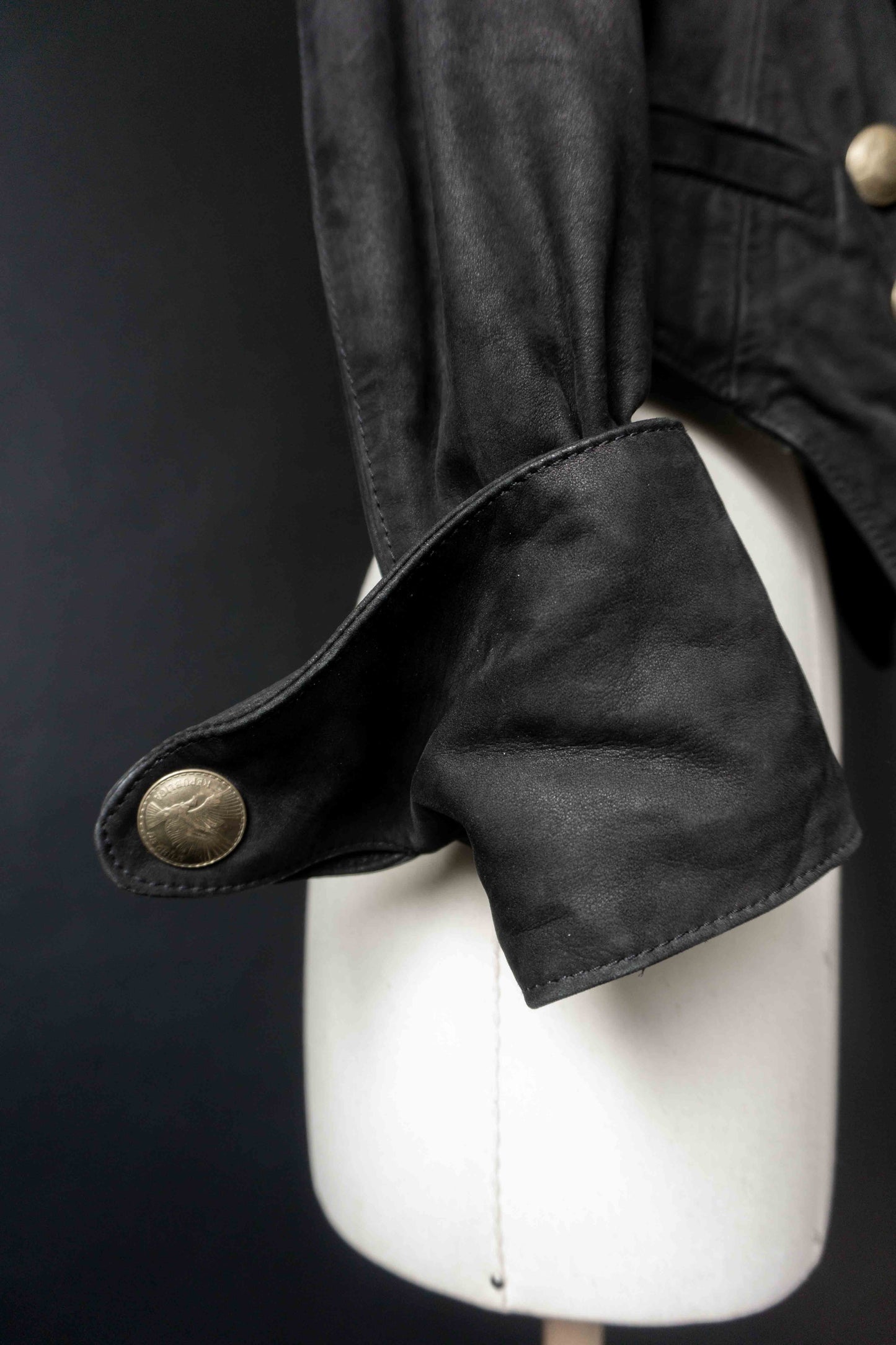 Vintage Pyrate Style Lederjacke Schwarz, S–M theplaincircle vintage