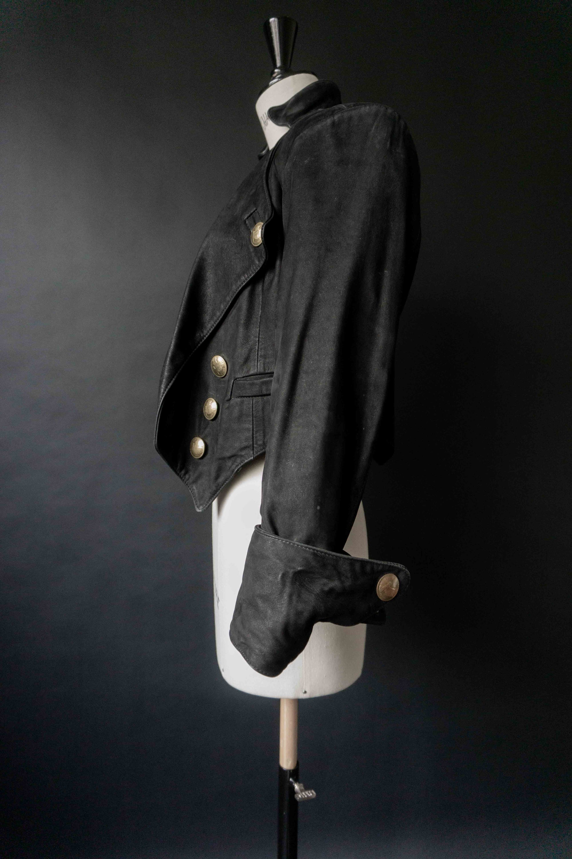 Vintage Pyrate Style Lederjacke Schwarz, S–M theplaincircle vintage