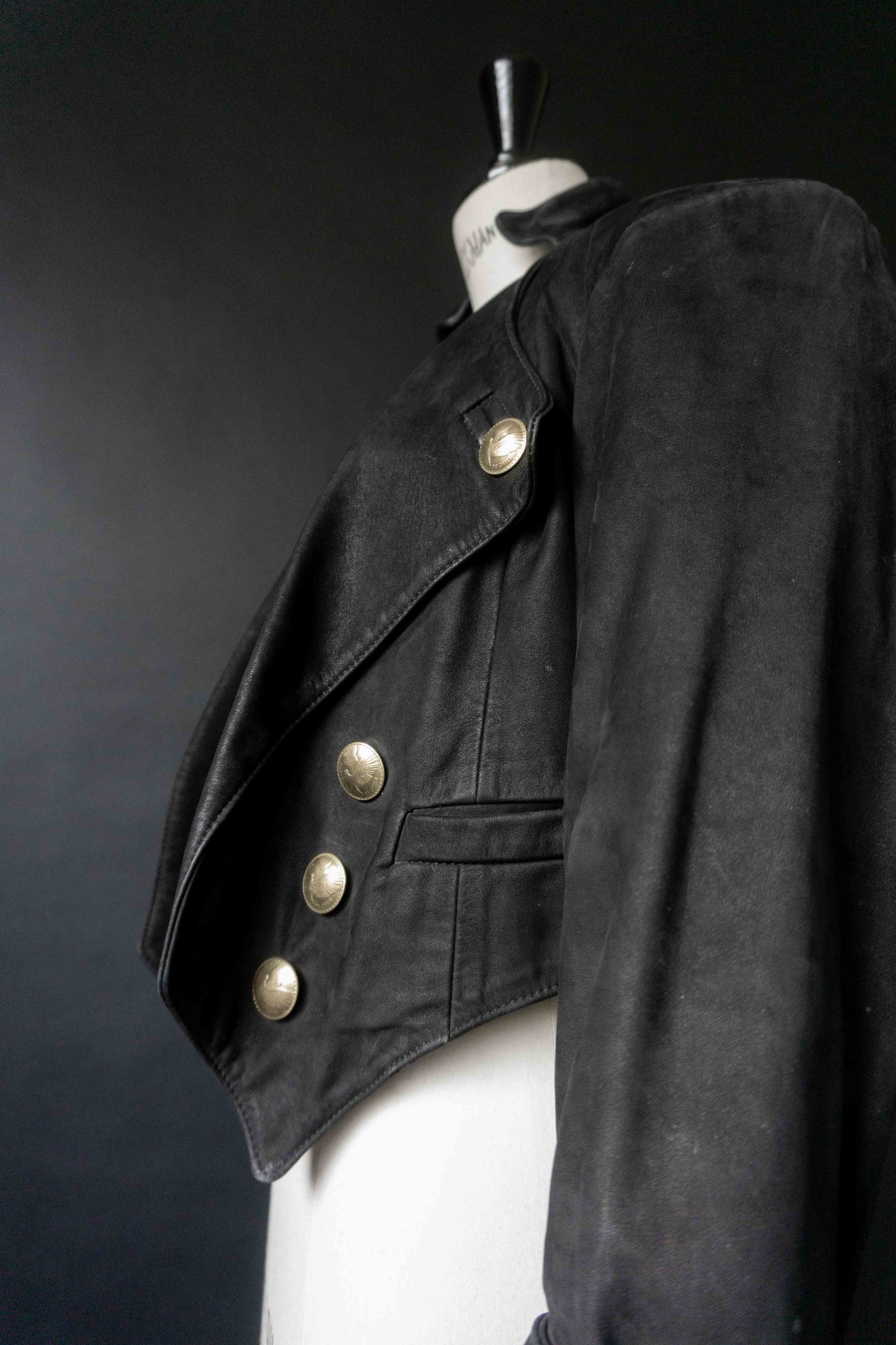 Vintage Pyrate Style Lederjacke Schwarz, S–M theplaincircle vintage