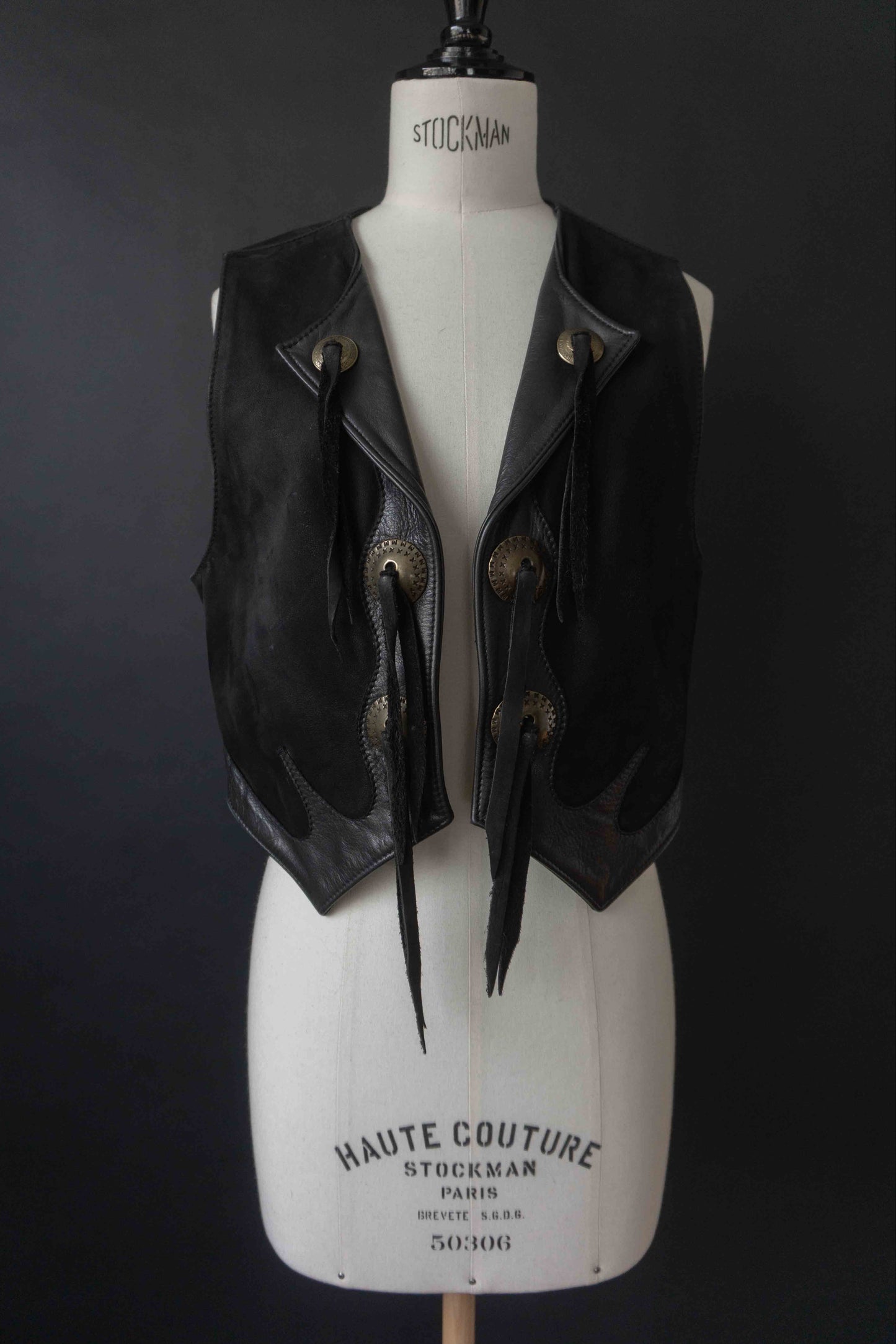 Vintage Pyrate Style Hamburg Lederweste Schwarz. XS–M theplaincircle vintage