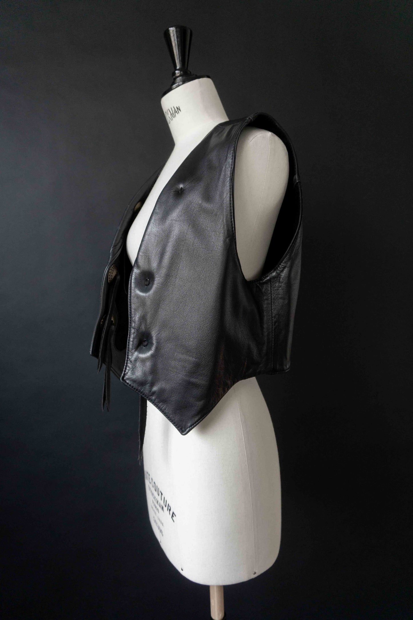 Vintage Pyrate Style Hamburg Lederweste Schwarz. XS–M theplaincircle vintage