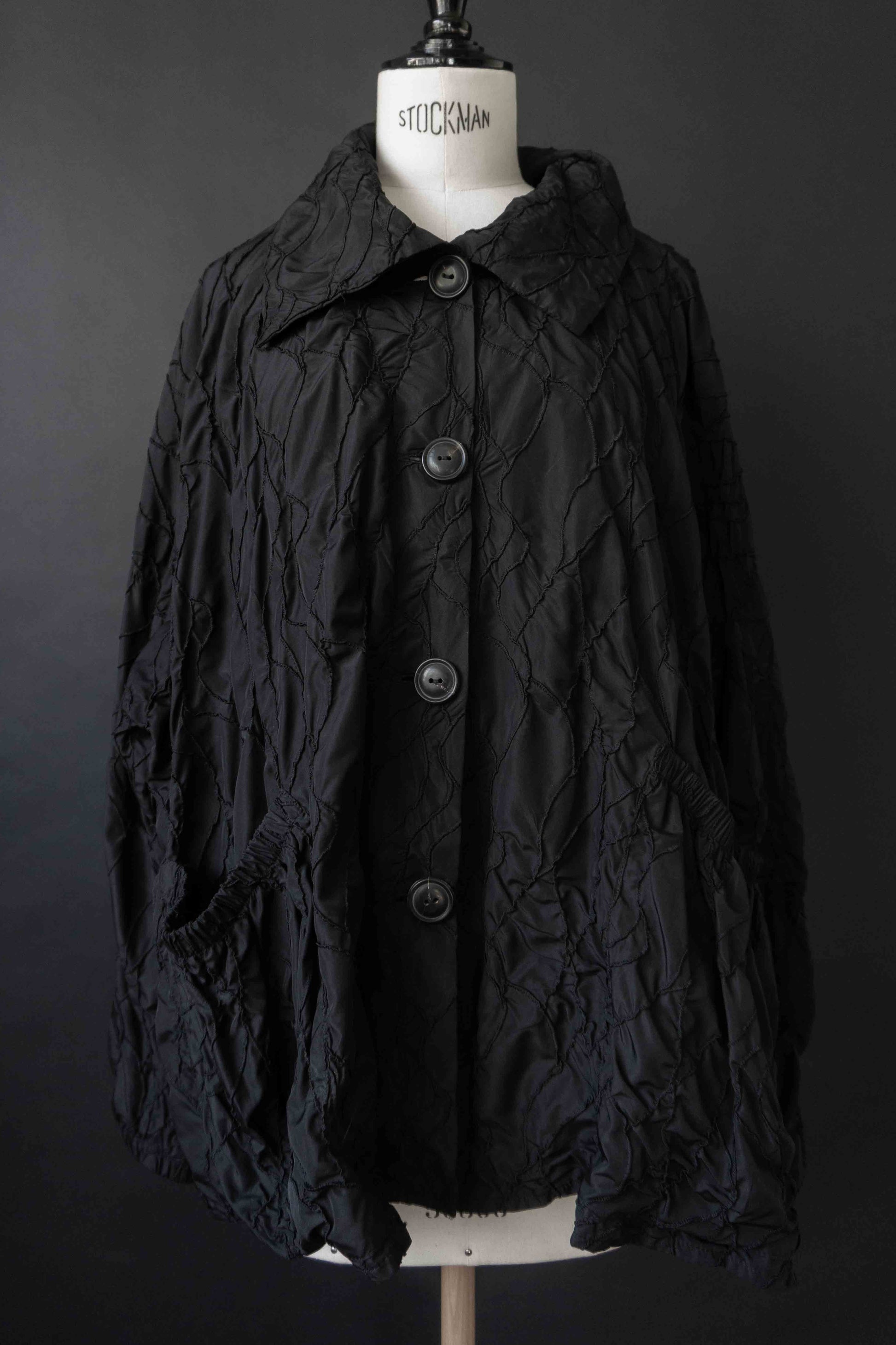 Vintage avantgarde Oversize Jacke Schwarz, Lightweight Layering Piece, L–XL theplaincircle vintage