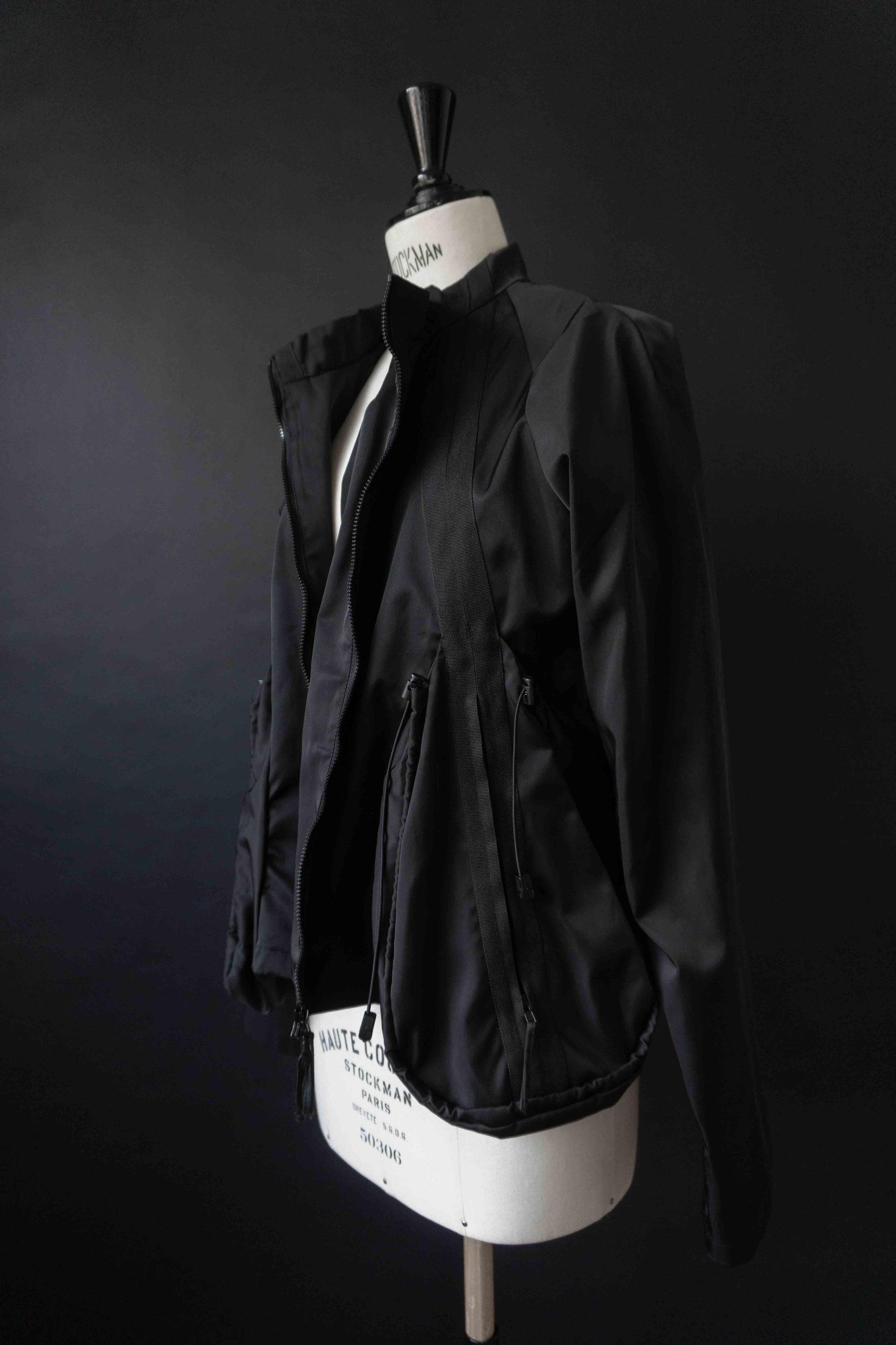 Rundholz Black Label Jacke schwarz – Avantgarde Techwear Zipper Jacket, L theplaincircle vintage
