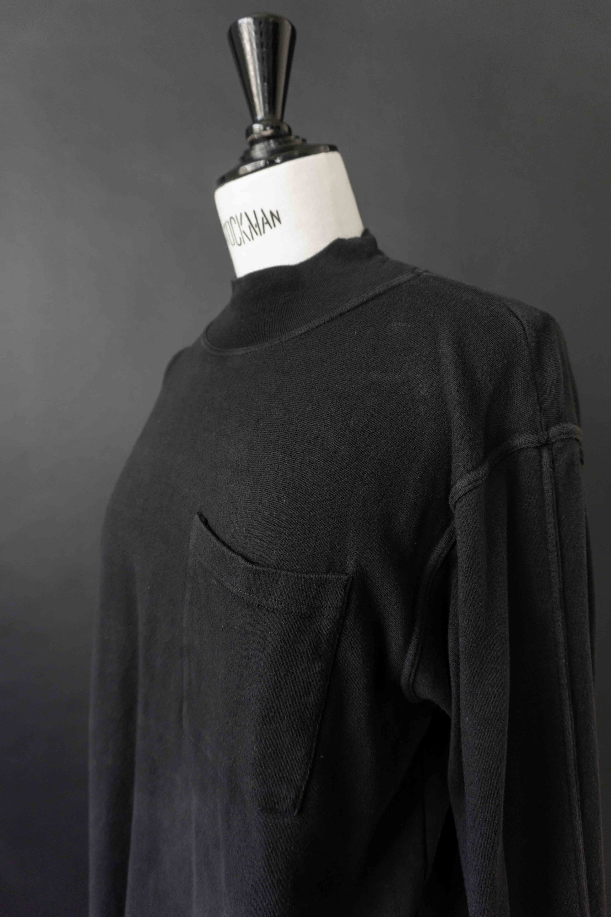 Vintage Black Sweatshirt mit Stehkragen – perfektes Premium Basic, S–M theplaincircle vintage