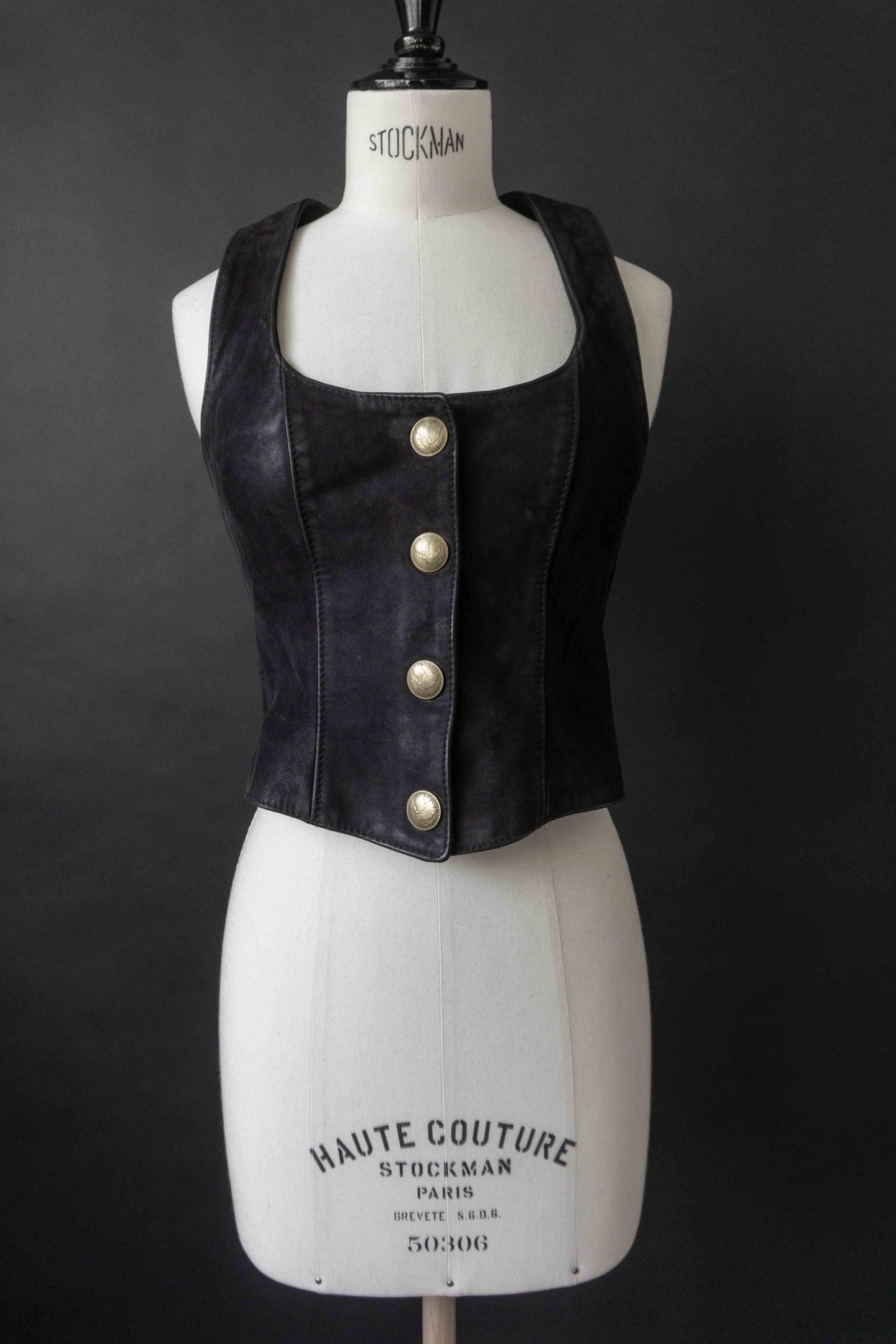 Vintage Pyrate Style Hamburg Lederweste Schwarz XS theplaincircle vintage