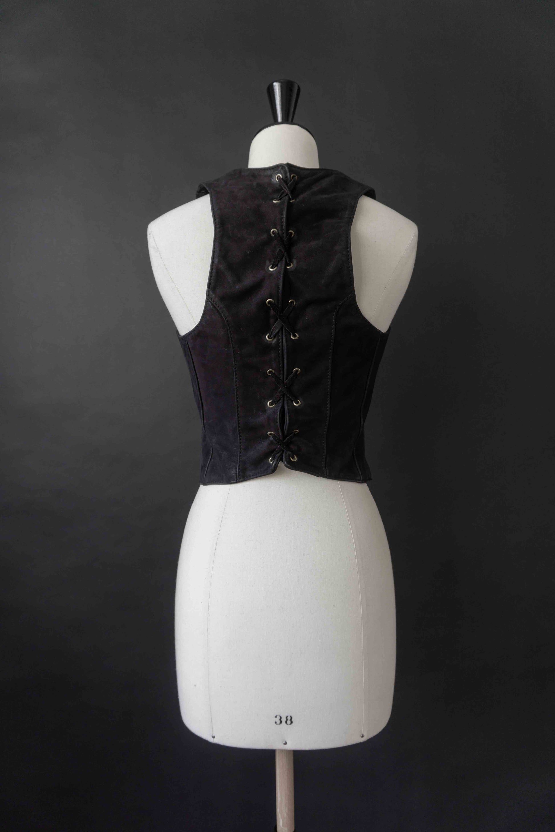 Vintage Pyrate Style Hamburg Lederweste Schwarz XS theplaincircle vintage