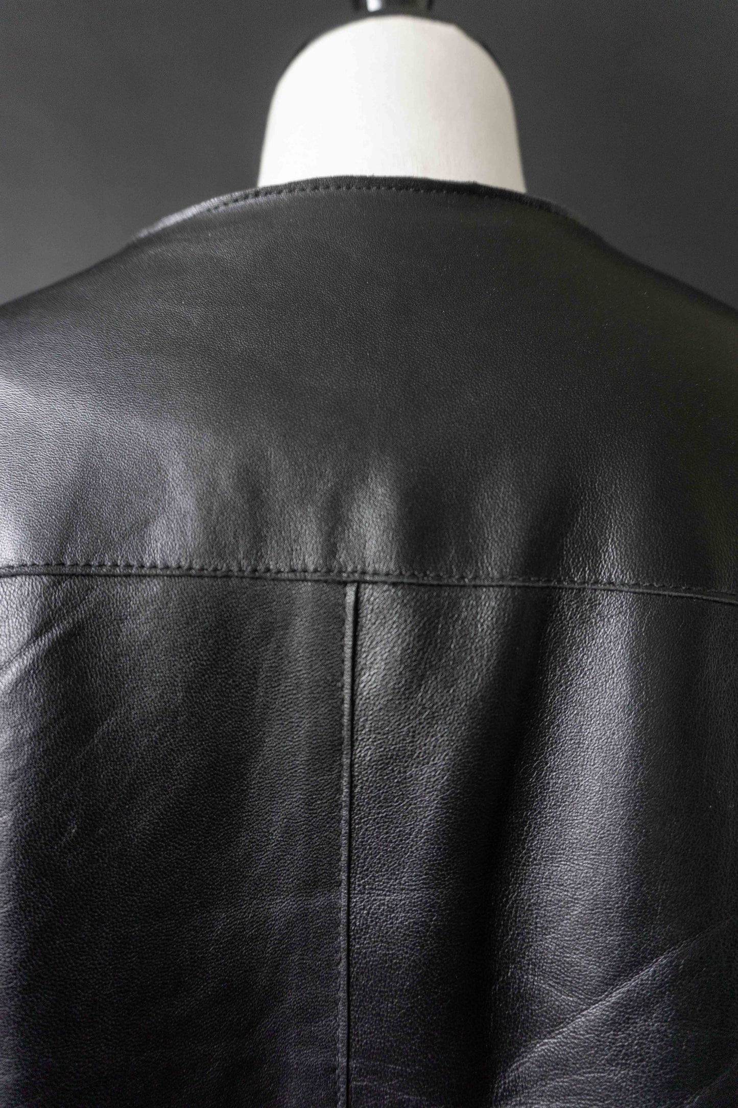 Lederhemd Overshirt, Schwarz, S–L theplaincircle vintage