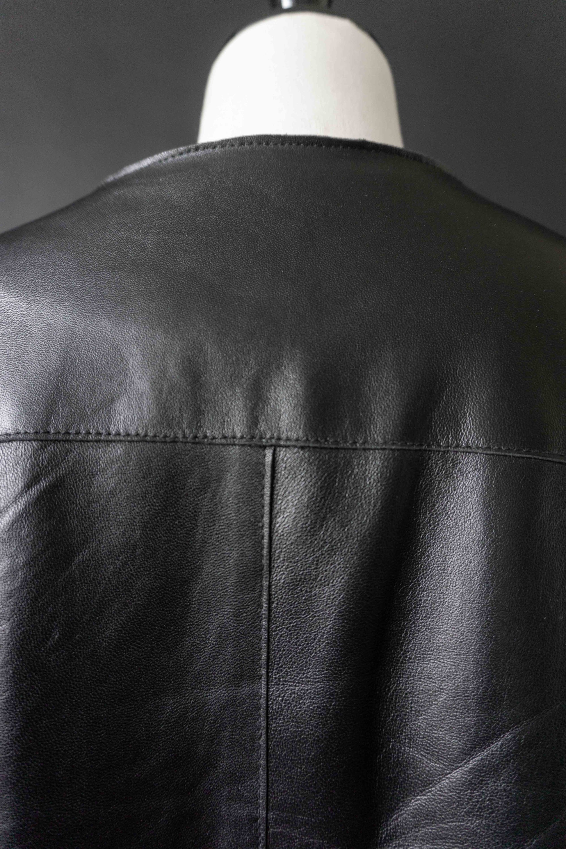 Lederhemd Overshirt, Schwarz, S–L theplaincircle vintage