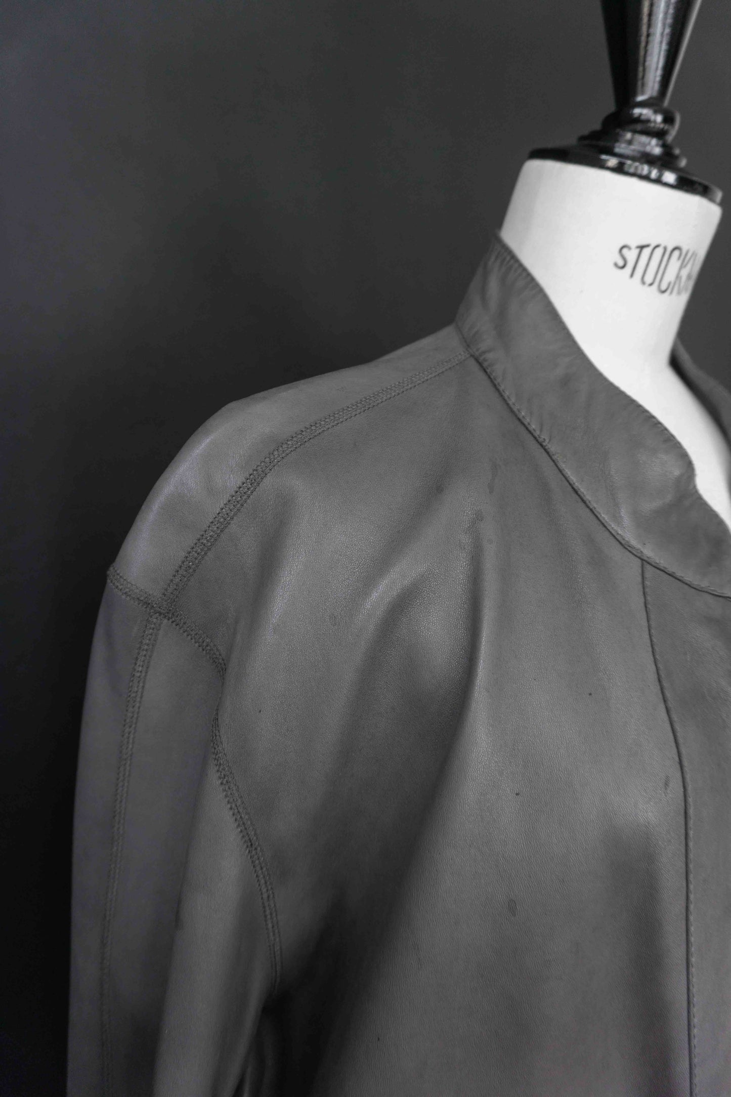 Wende-Lederjacke Grau, S–M theplaincircle vintage